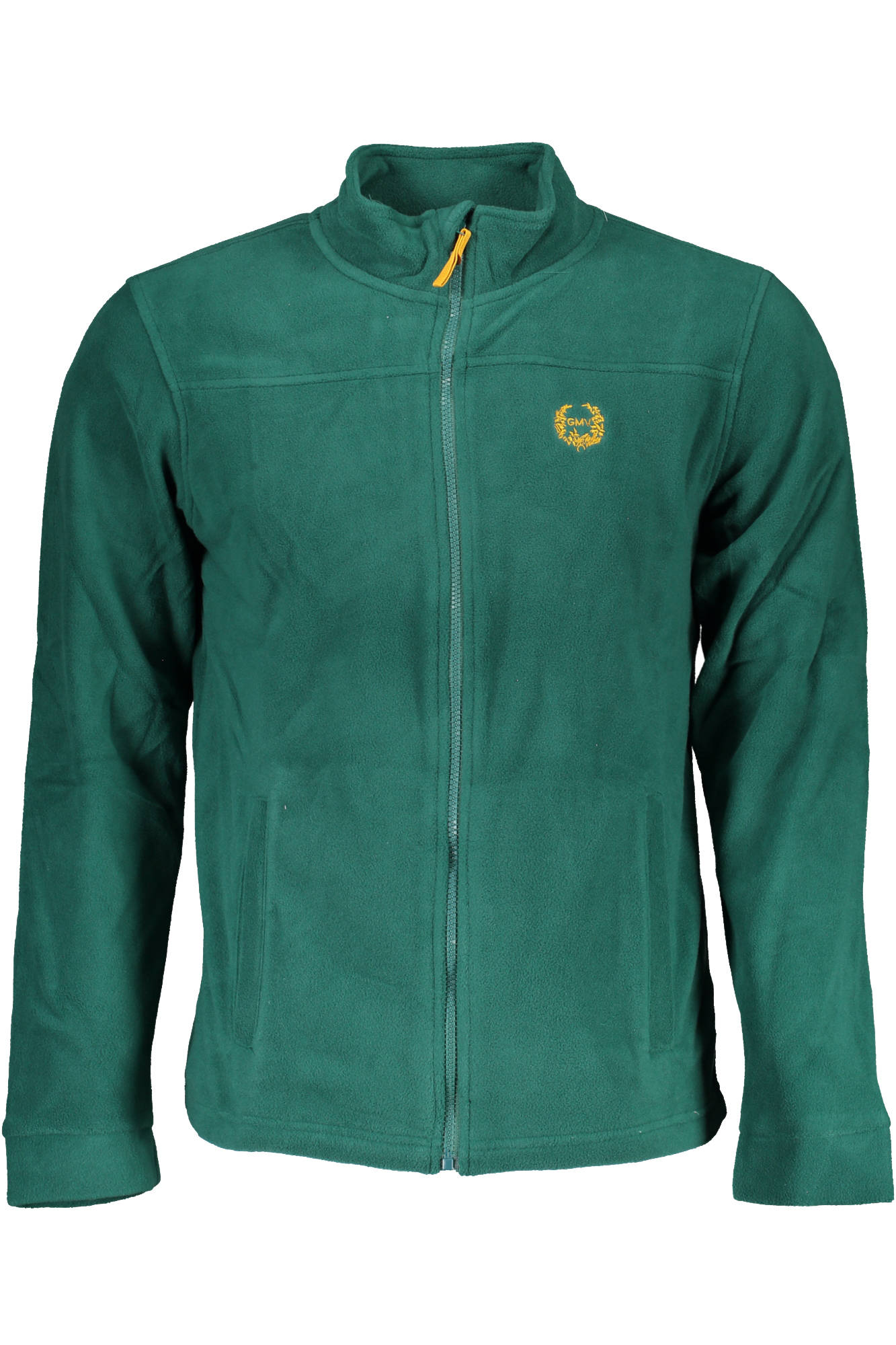 GIAN MARCO VENTURI MEN'S GREEN ZIP-UP SWEATSHIRT 