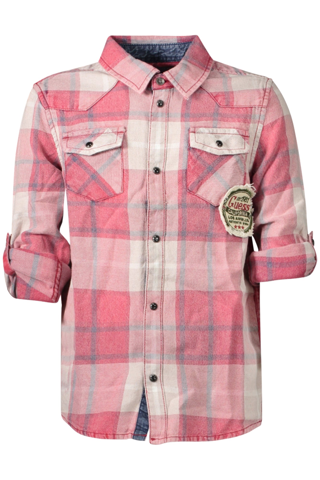 Camisa de manga larga GUESS JEANS para niños, color rojo 
