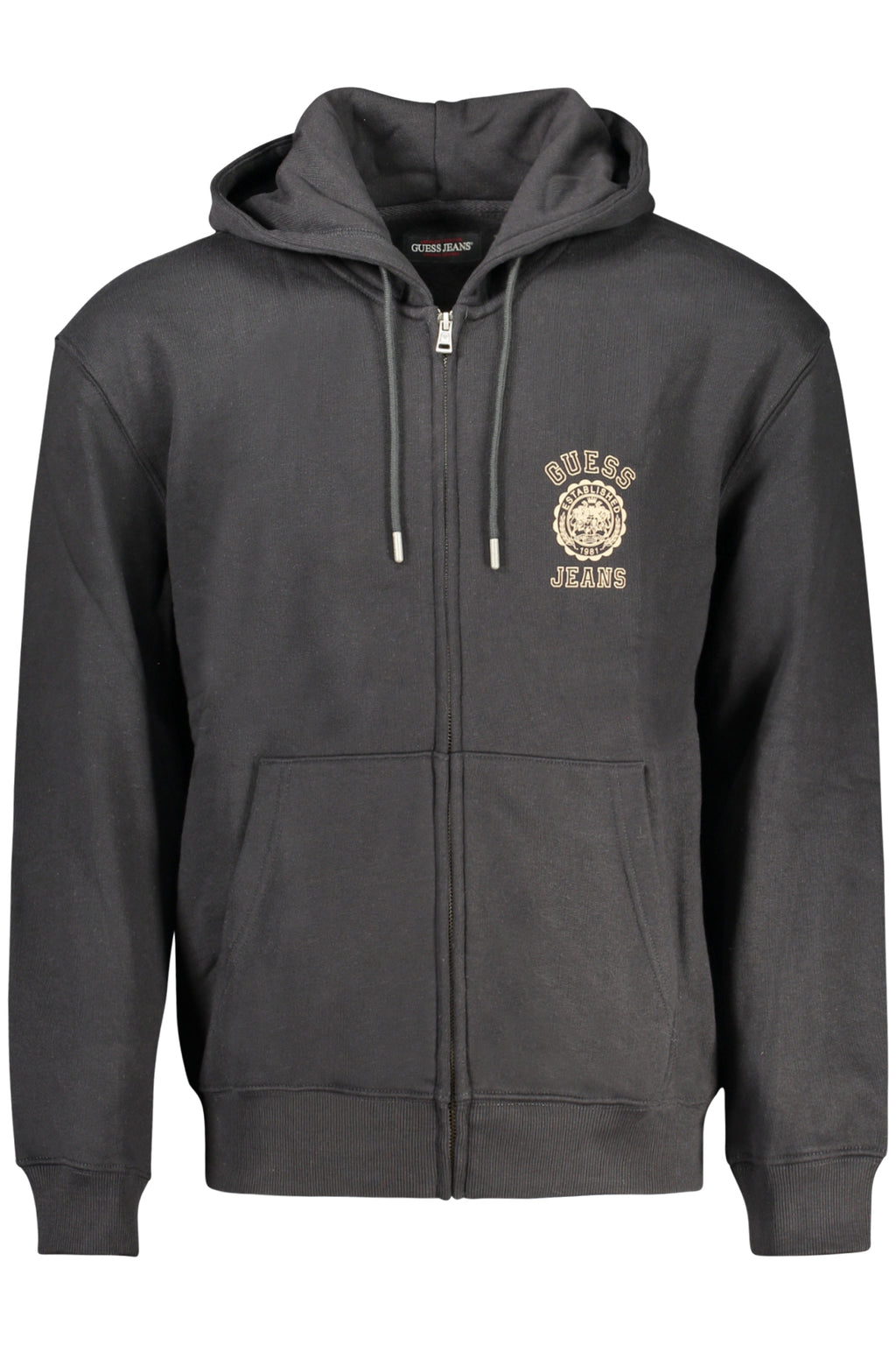 GUESS JEANS FELPA CON ZIP UOMO NERO