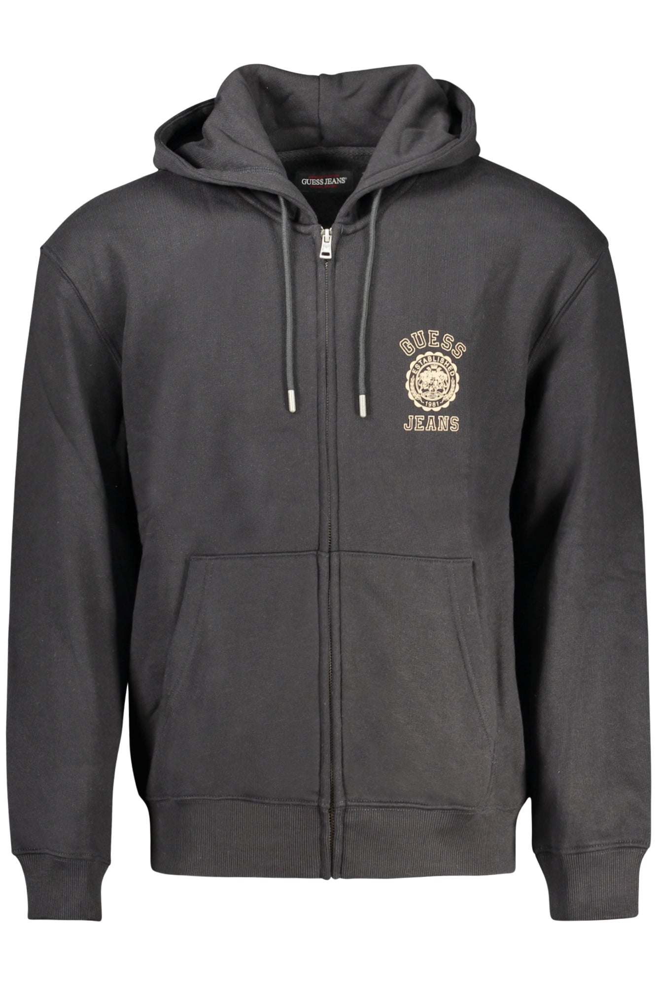 GUESS JEANS FELPA CON ZIP UOMO NERO