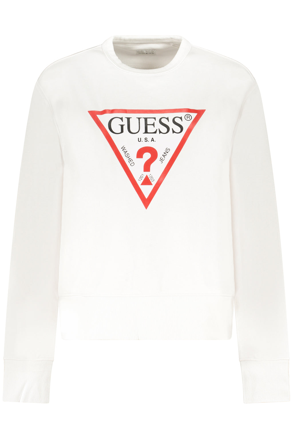 SUDADERA BLANCA CON CREMALLERA GUESS JEANS PARA MUJER 