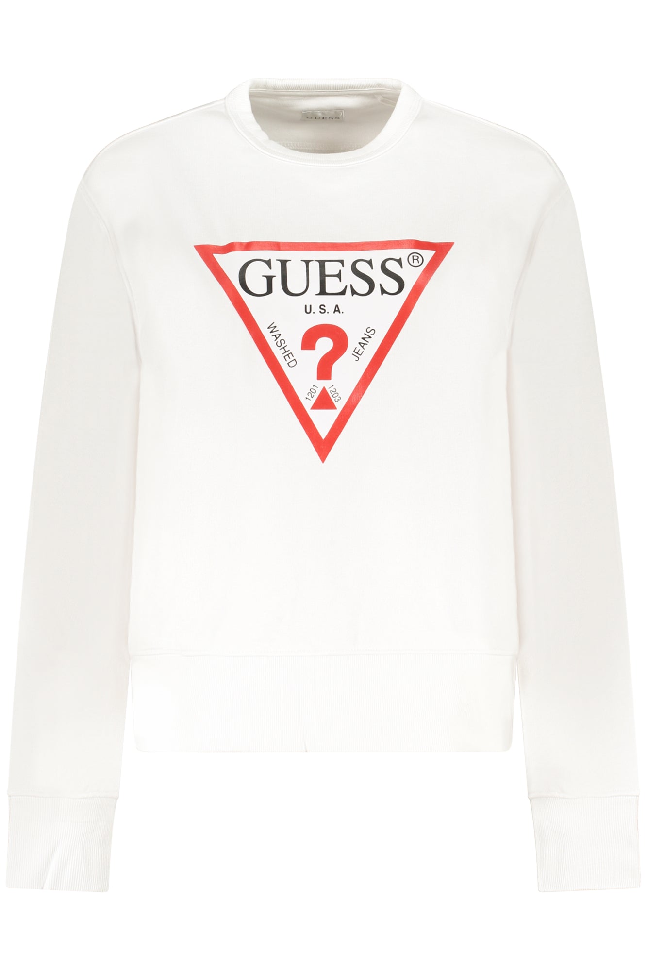 SUDADERA BLANCA CON CREMALLERA GUESS JEANS PARA MUJER 