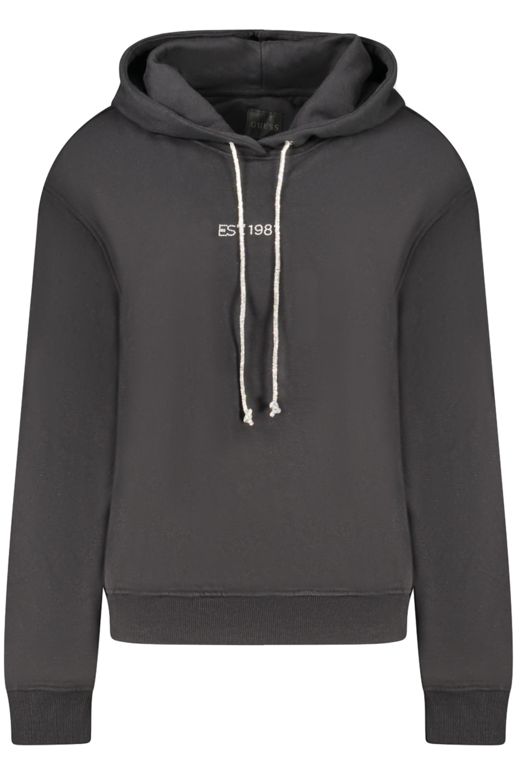 GUESS JEANS WOMEN'S BLACK ZIP-UP SWEATSHIRT 