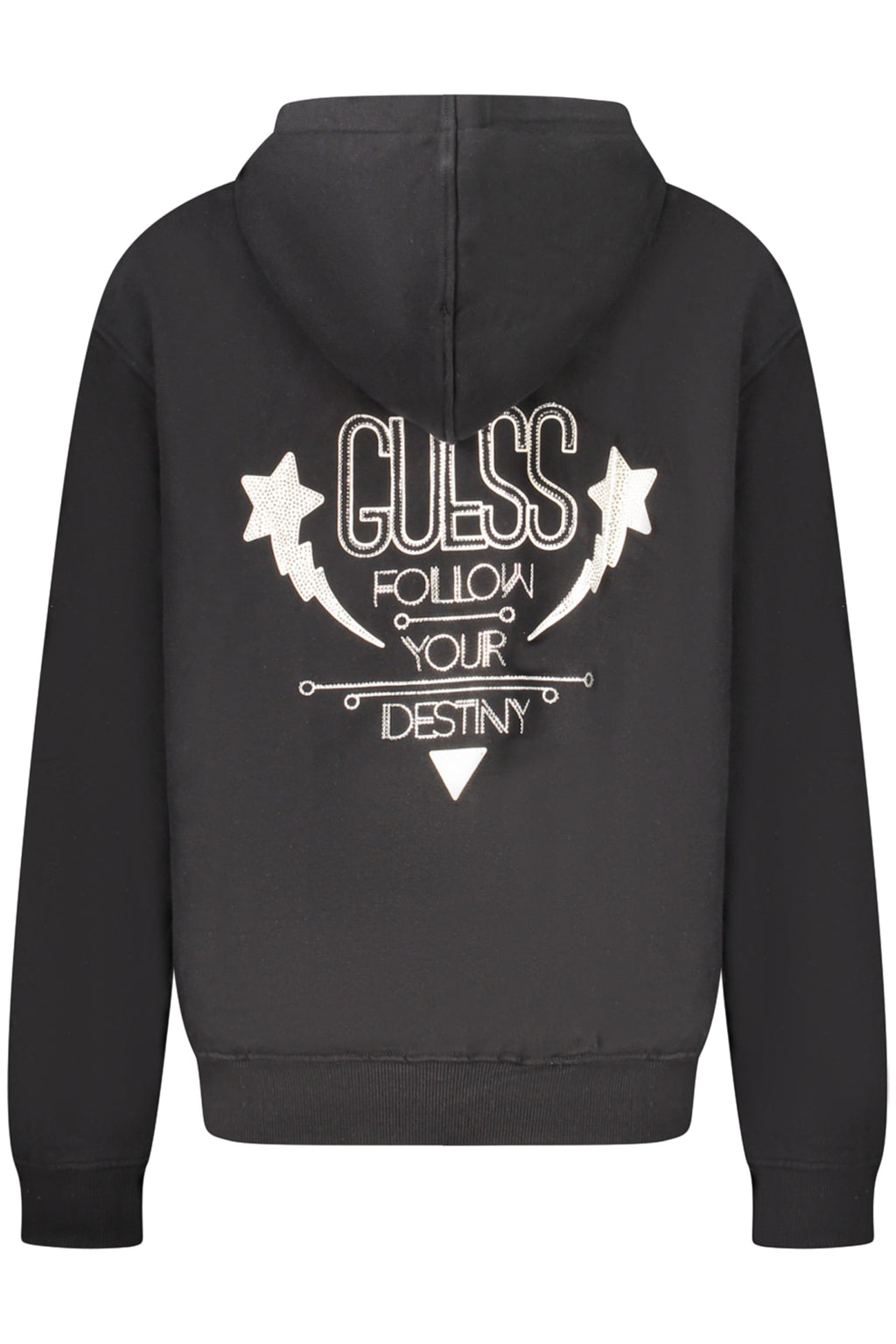 GUESS JEANS WOMEN'S BLACK ZIP-UP SWEATSHIRT 