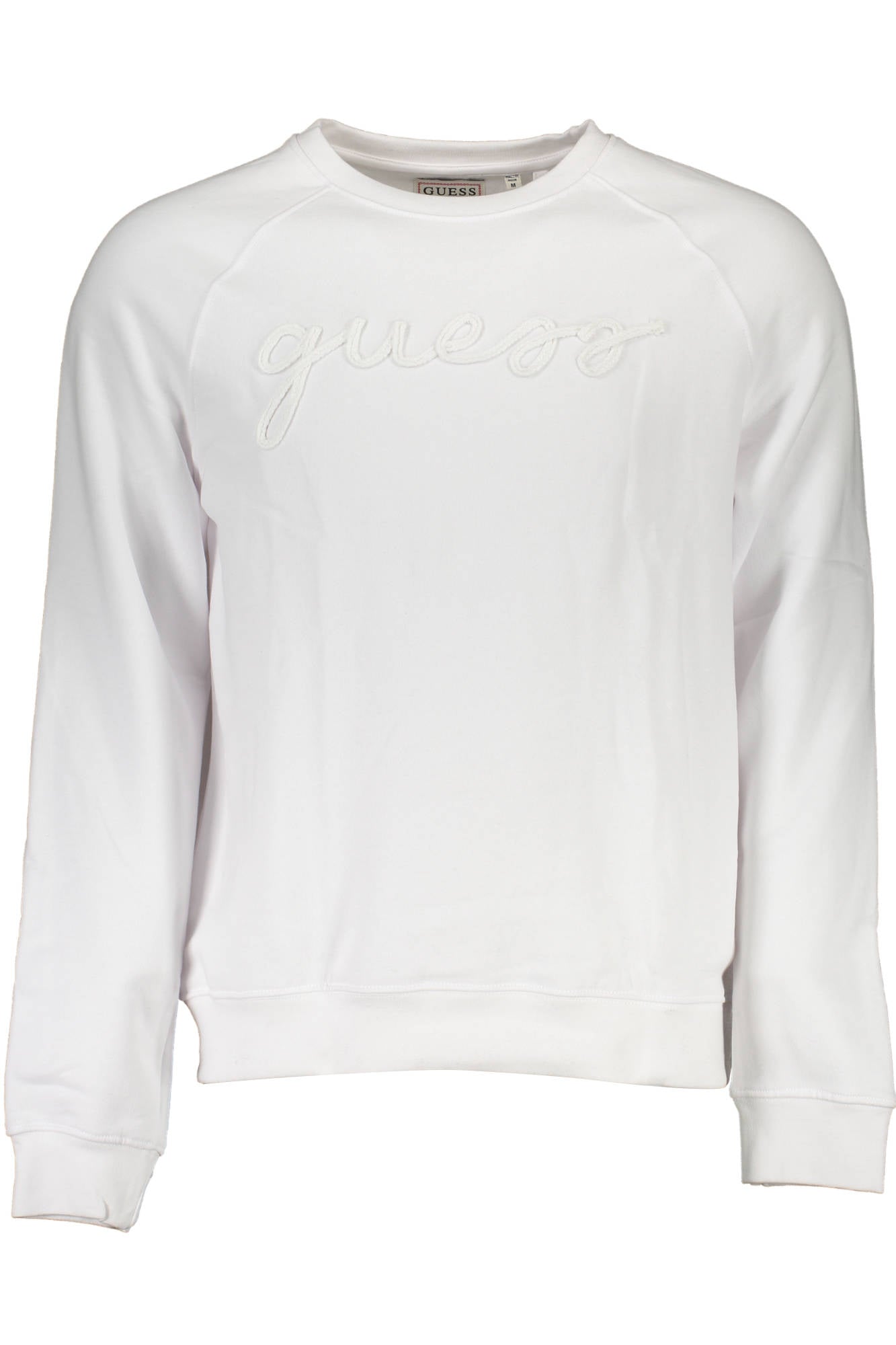 GUESS JEANS MEN'S WHITE ZIP-UP SWEATSHIRT 