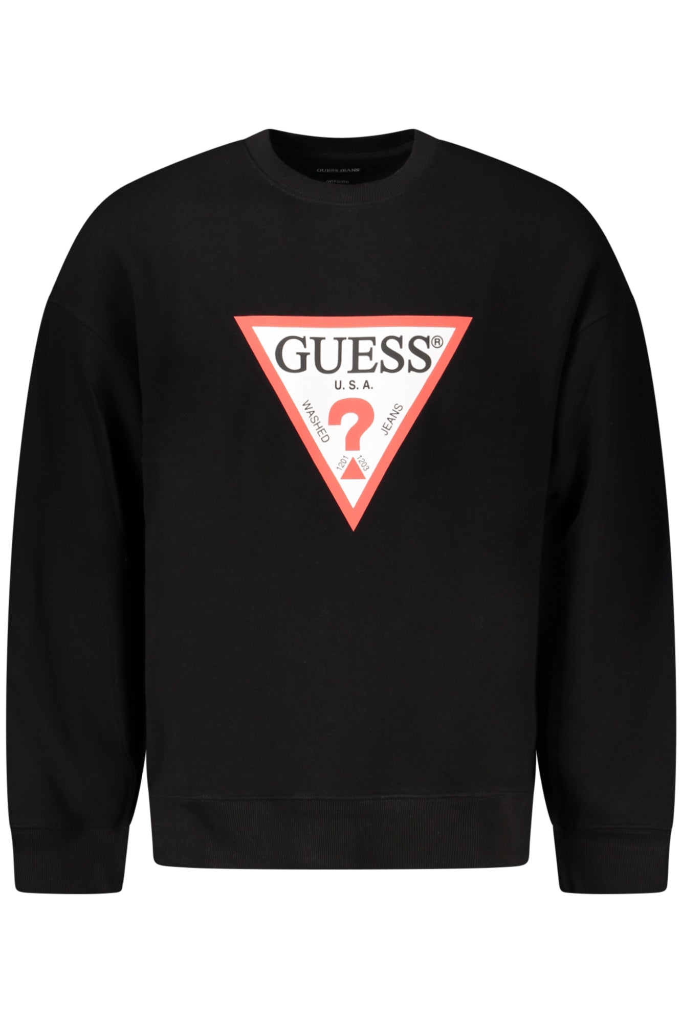 GUESS JEANS FELPA SENZA ZIP UOMO NERO