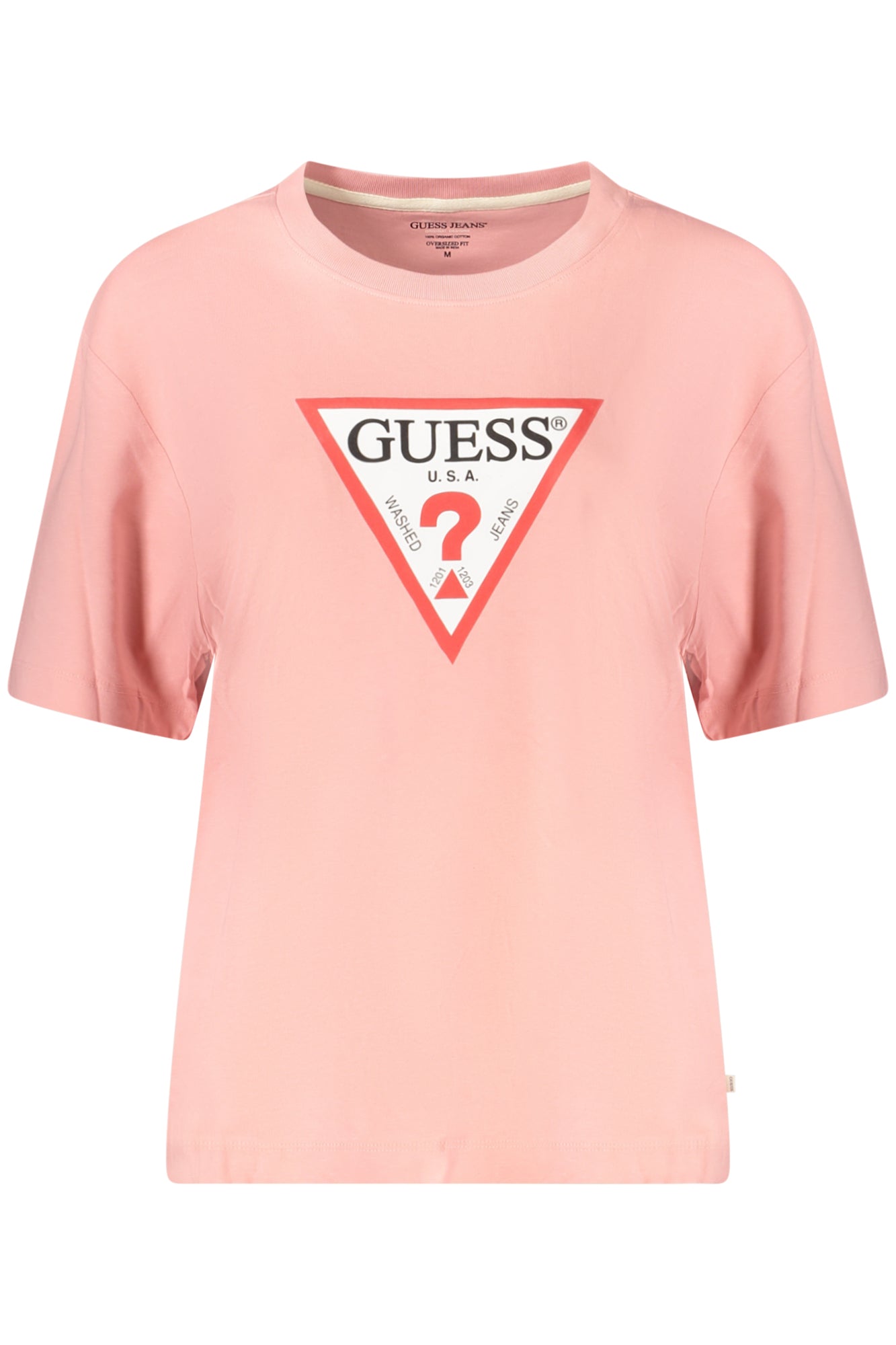 CAMISETA DE MANGA CORTA PARA MUJER GUESS JEANS ROSA 