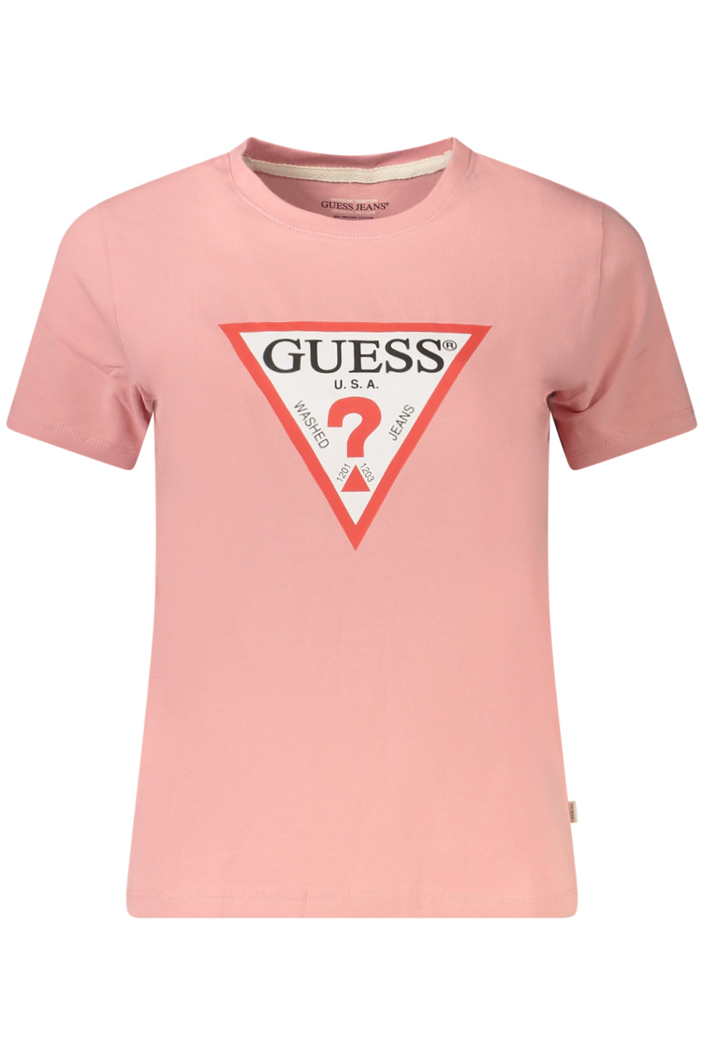CAMISETA DE MANGA CORTA PARA MUJER GUESS JEANS ROSA 