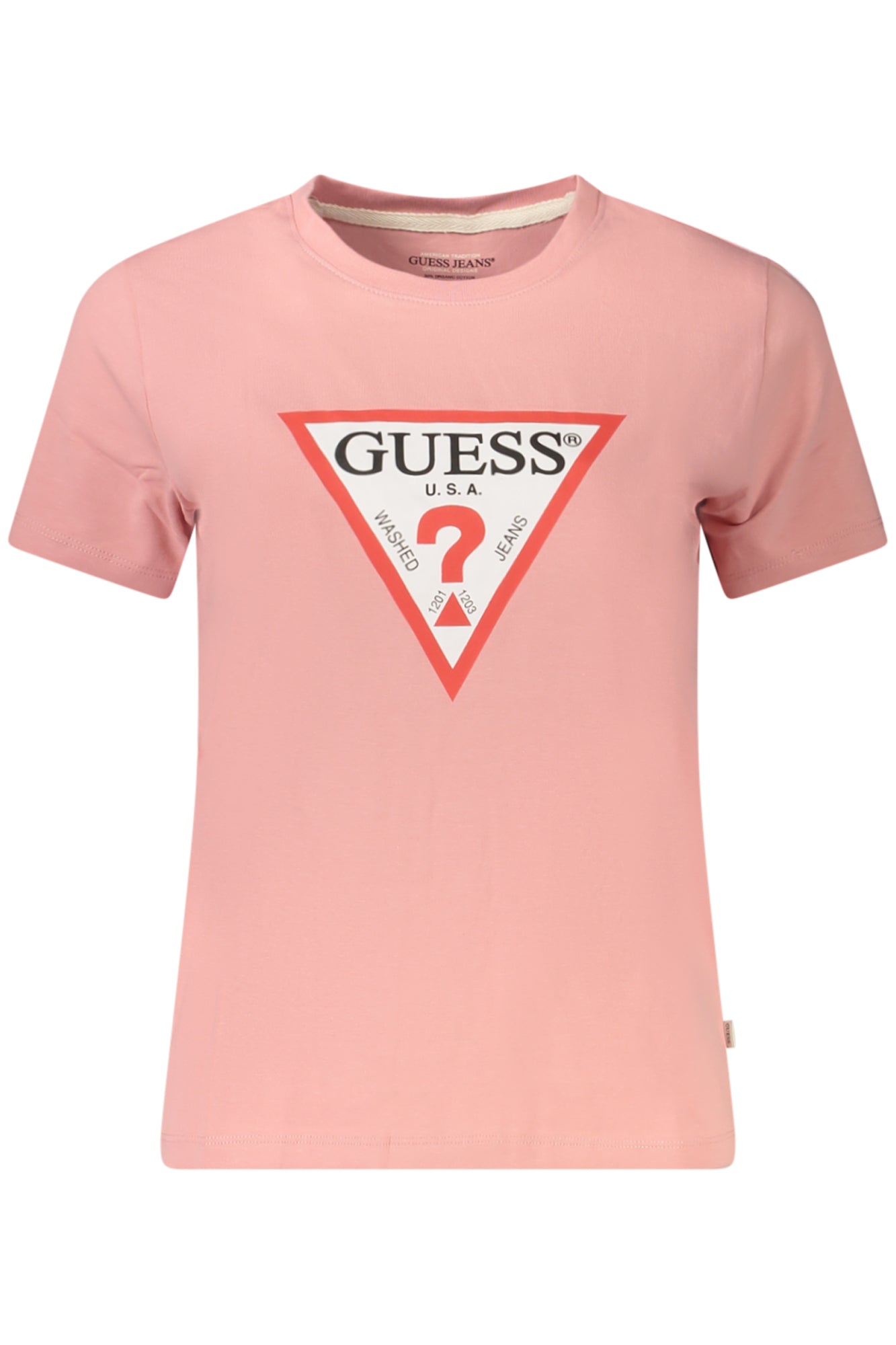 CAMISETA DE MANGA CORTA PARA MUJER GUESS JEANS ROSA 