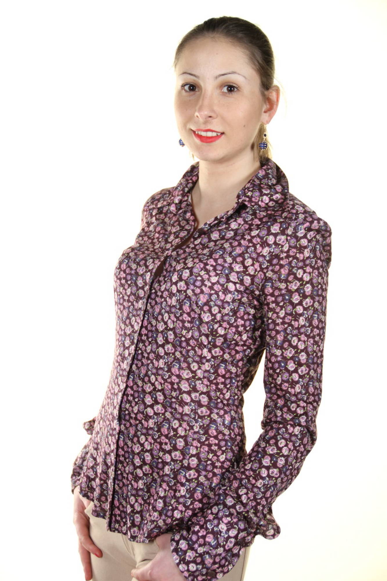 HOLIDAY INN WOMEN'S LONG-SLEEVED PURPLE SHIRT 