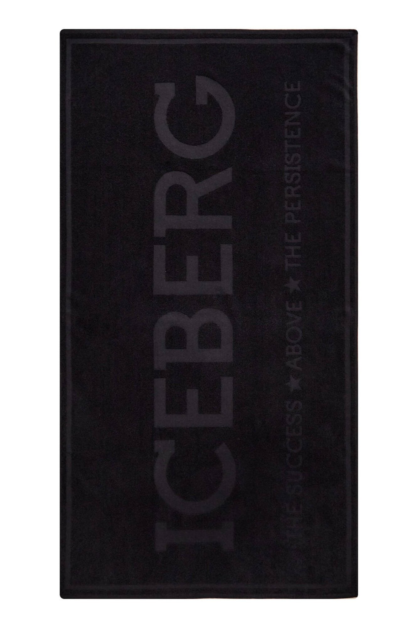 ICEBERG MEN'S BLACK BEACH TOWEL 