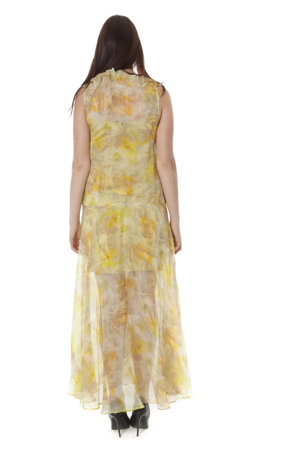 JOHN GALLIANO WOMEN'S LONG YELLOW DRESS 