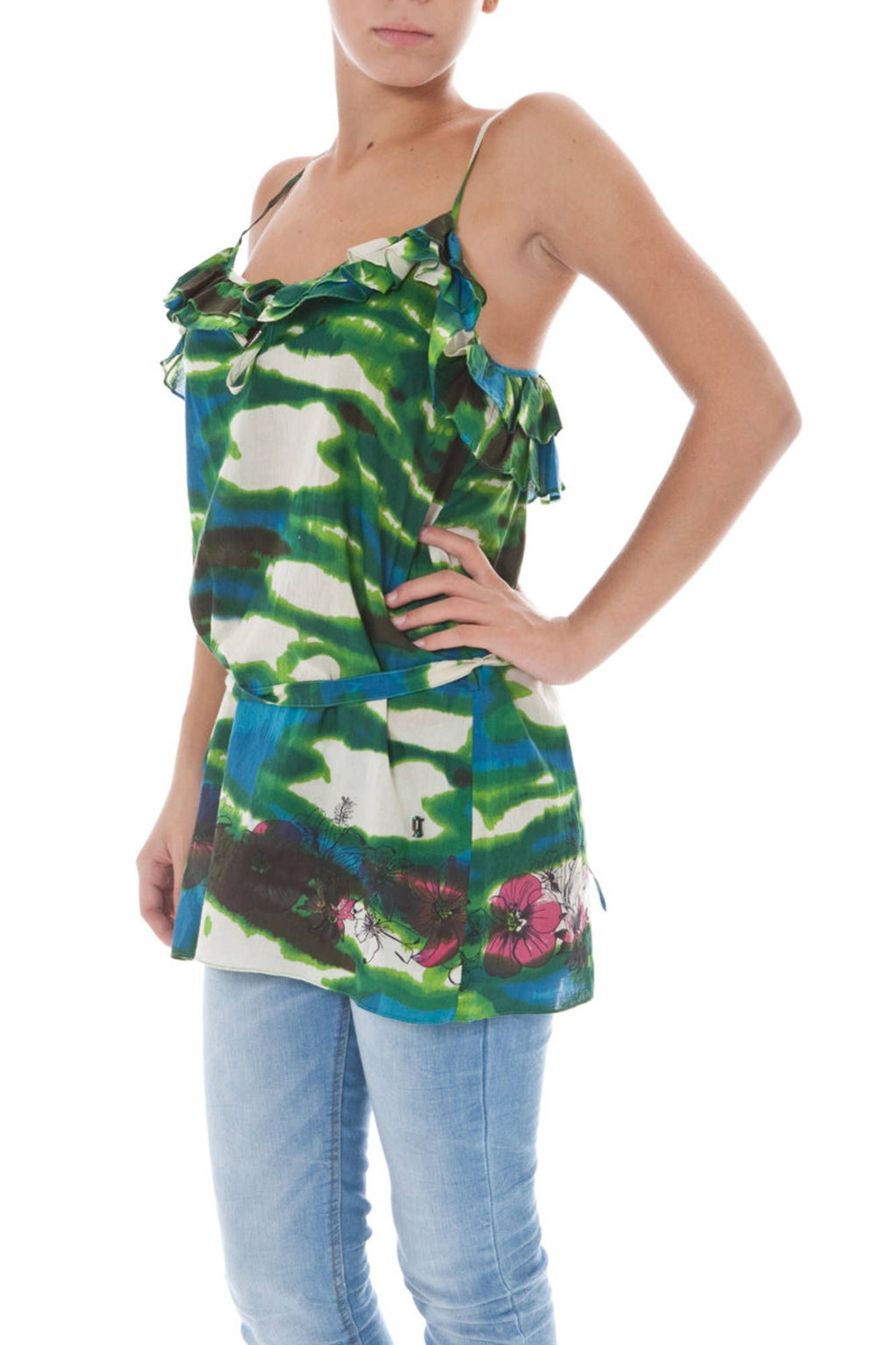 CAMISETA DE TIRANTES VERDE PARA MUJER JOHN GALLIANO 