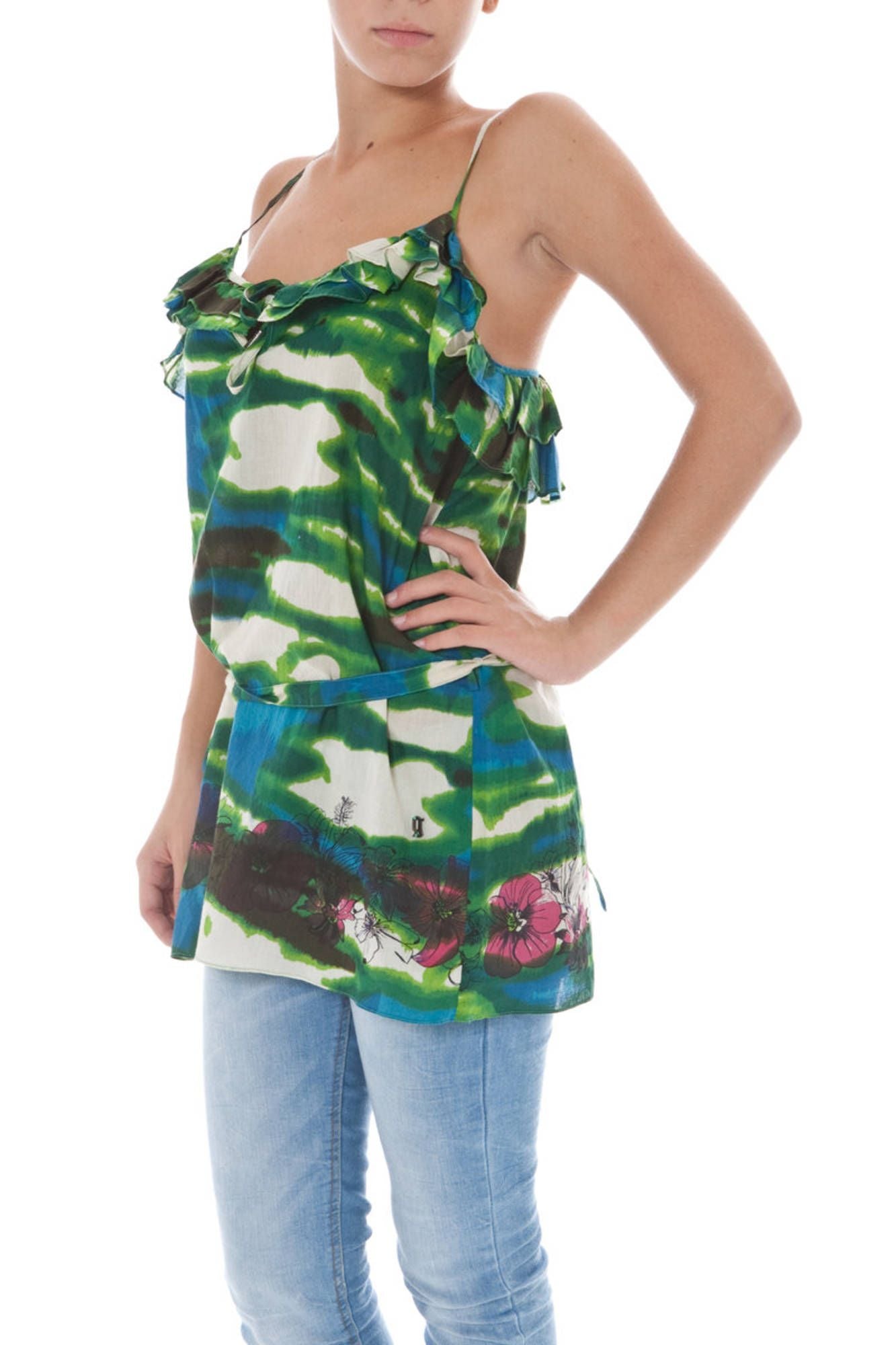 CAMISETA DE TIRANTES VERDE PARA MUJER JOHN GALLIANO 