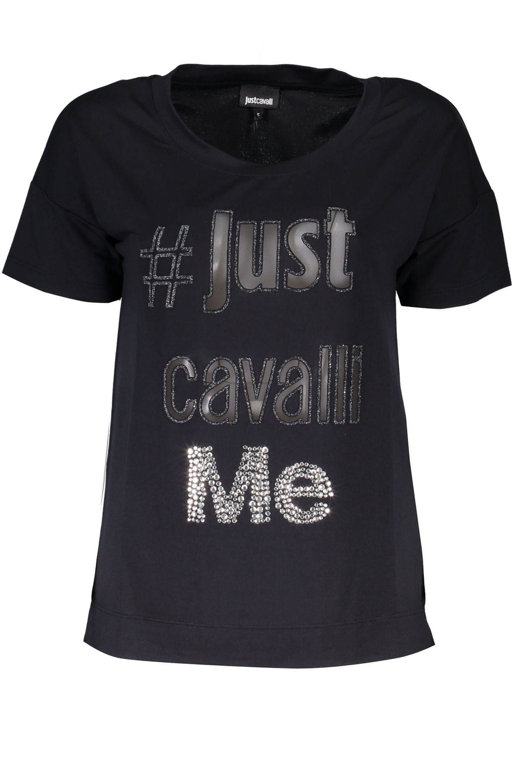 CAMISETA DE MANGA CORTA MUJER JUST CAVALLI NEGRA 