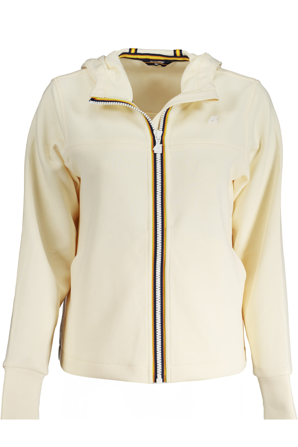 K-WAY WOMEN'S BEIGE ZIP-UP SWEATSHIRT 