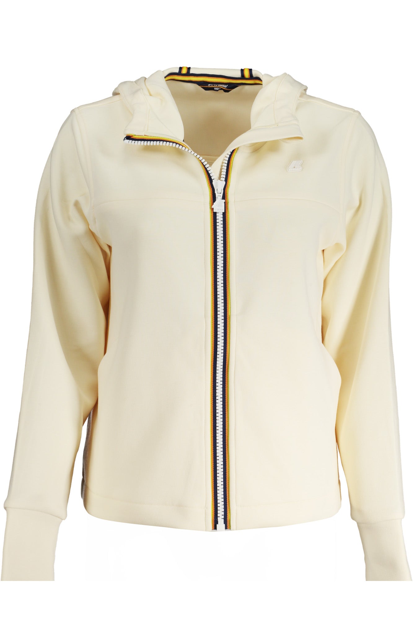 K-WAY WOMEN'S BEIGE ZIP-UP SWEATSHIRT 