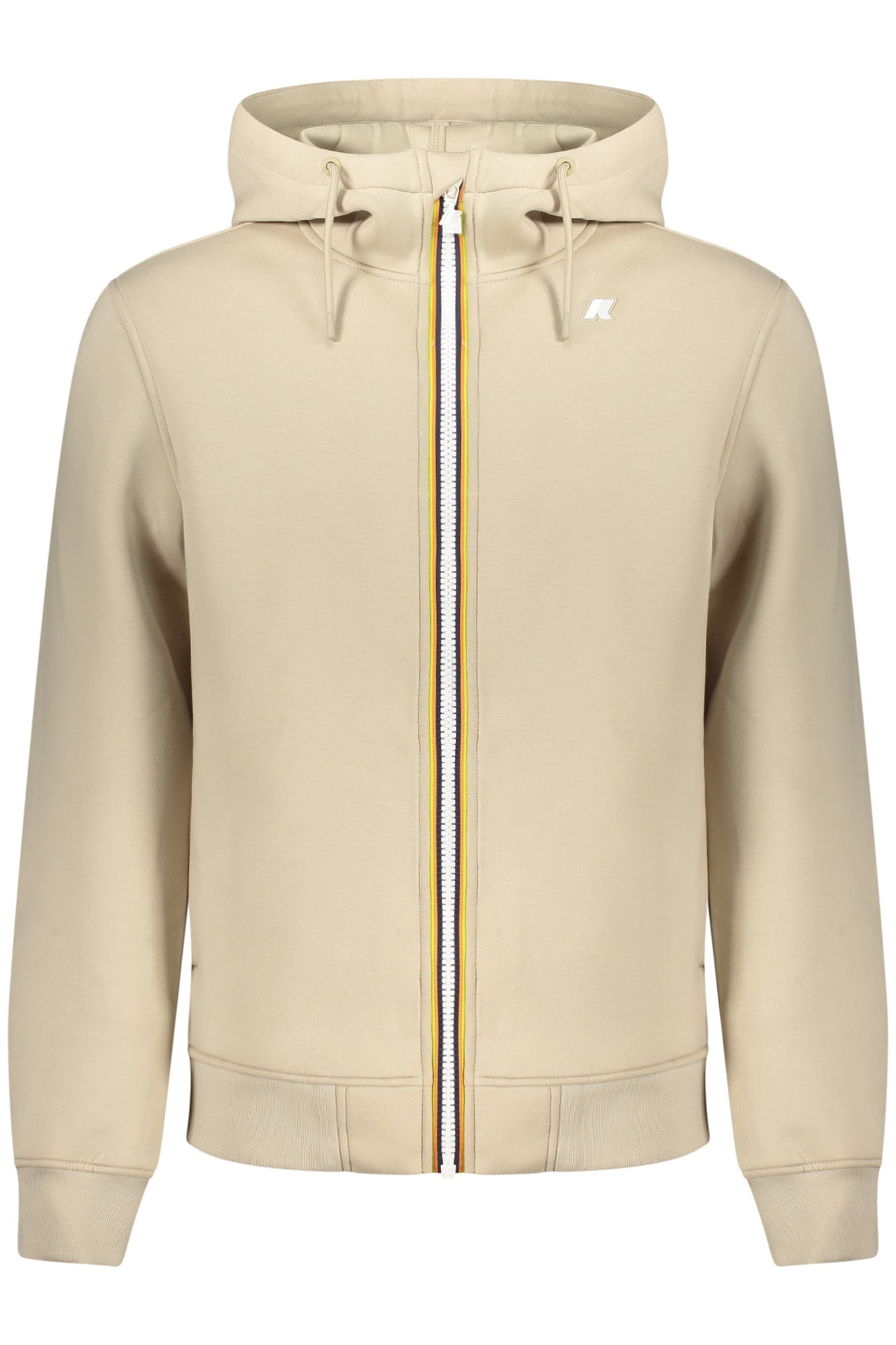 K-WAY MEN'S BEIGE ZIP-UP SWEATSHIRT