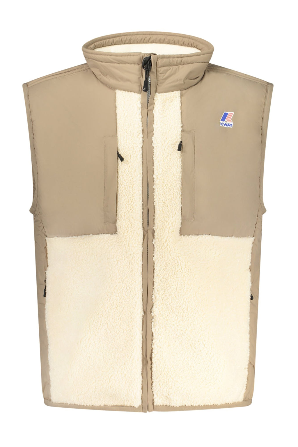 K-WAY MEN'S BEIGE SLEEVELESS JACKET 