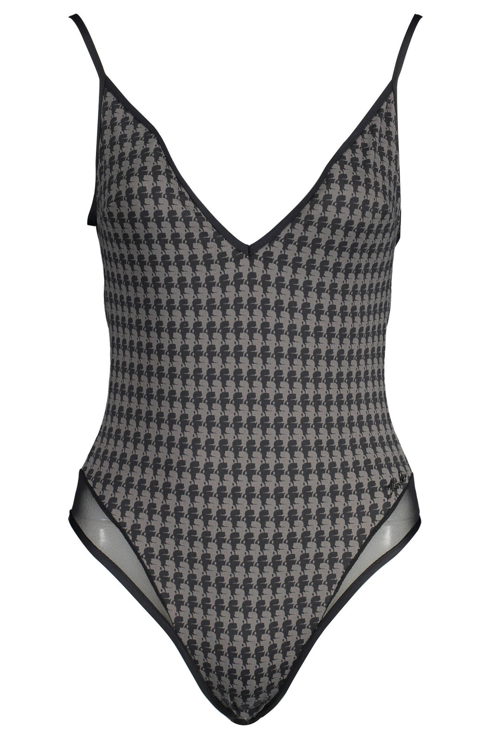 KARL LAGERFELD BEACHWEAR WOMEN'S BLACK ONE-PIECE SWIMSUIT 