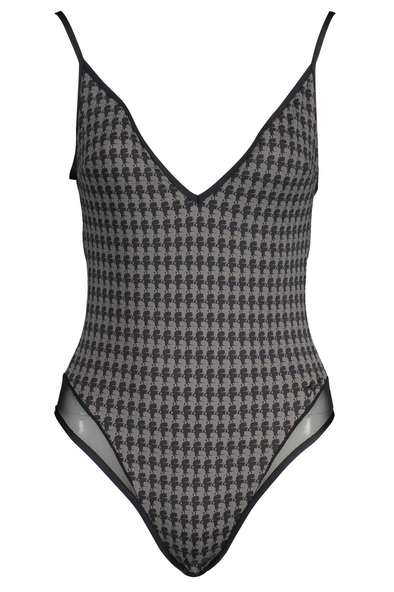 KARL LAGERFELD BEACHWEAR WOMEN'S BLACK ONE-PIECE SWIMSUIT 