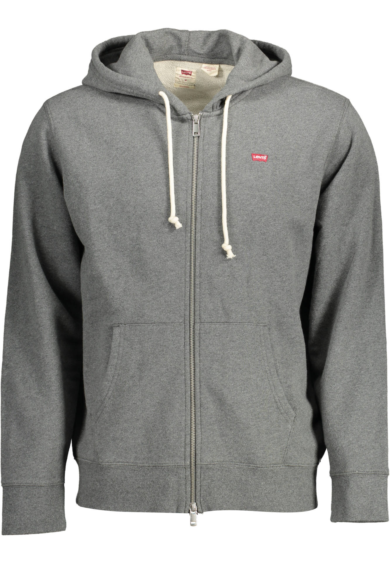 LEVI'S MEN'S GRAY ZIP-UP SWEATSHIRT 