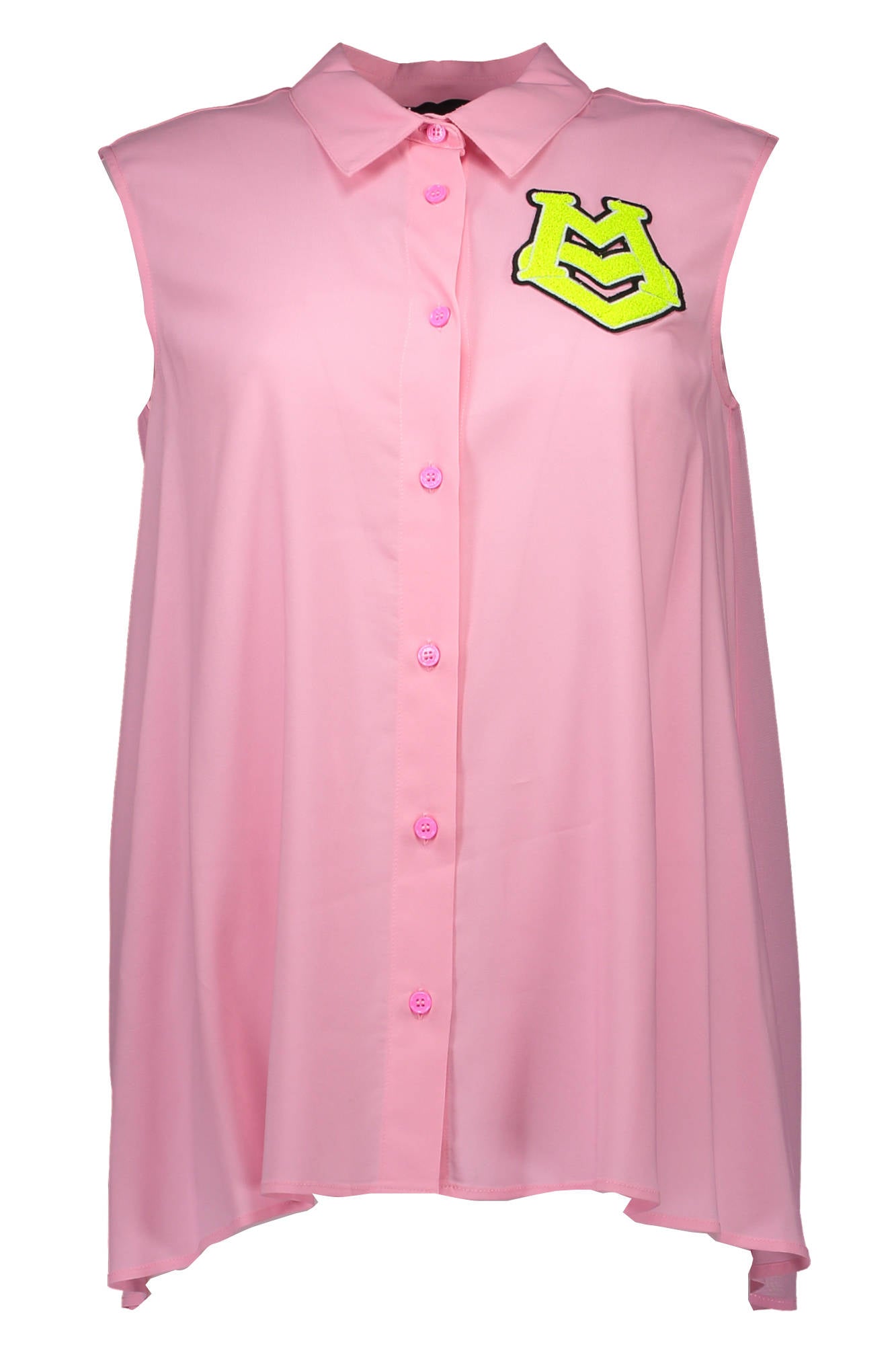 LOVE MOSCHINO WOMEN'S PINK SLEEVELESS SHIRT 