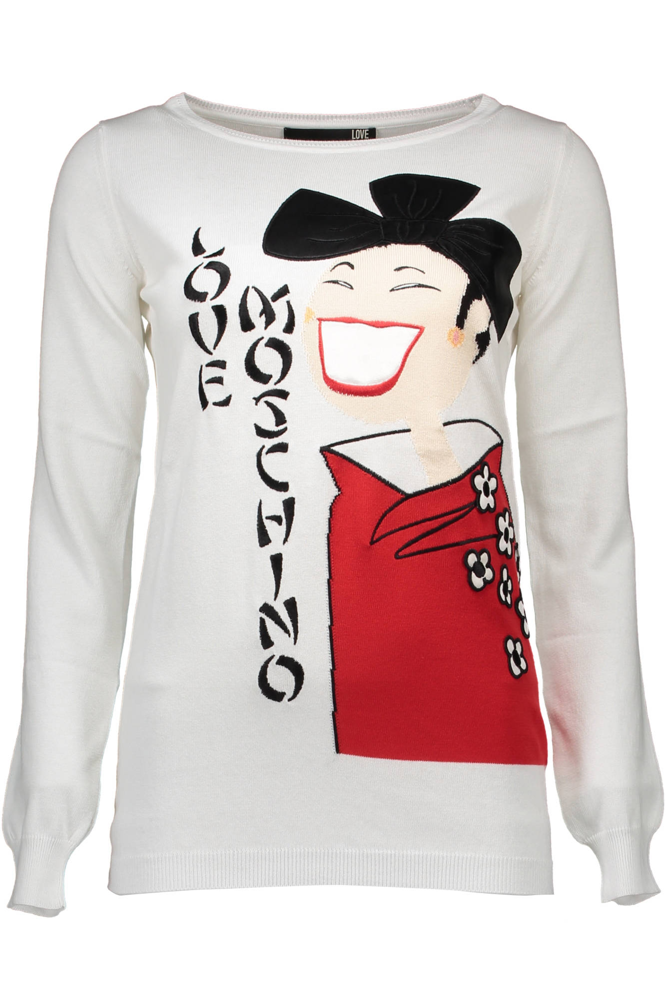 Suéter blanco de mujer Love Moschino 