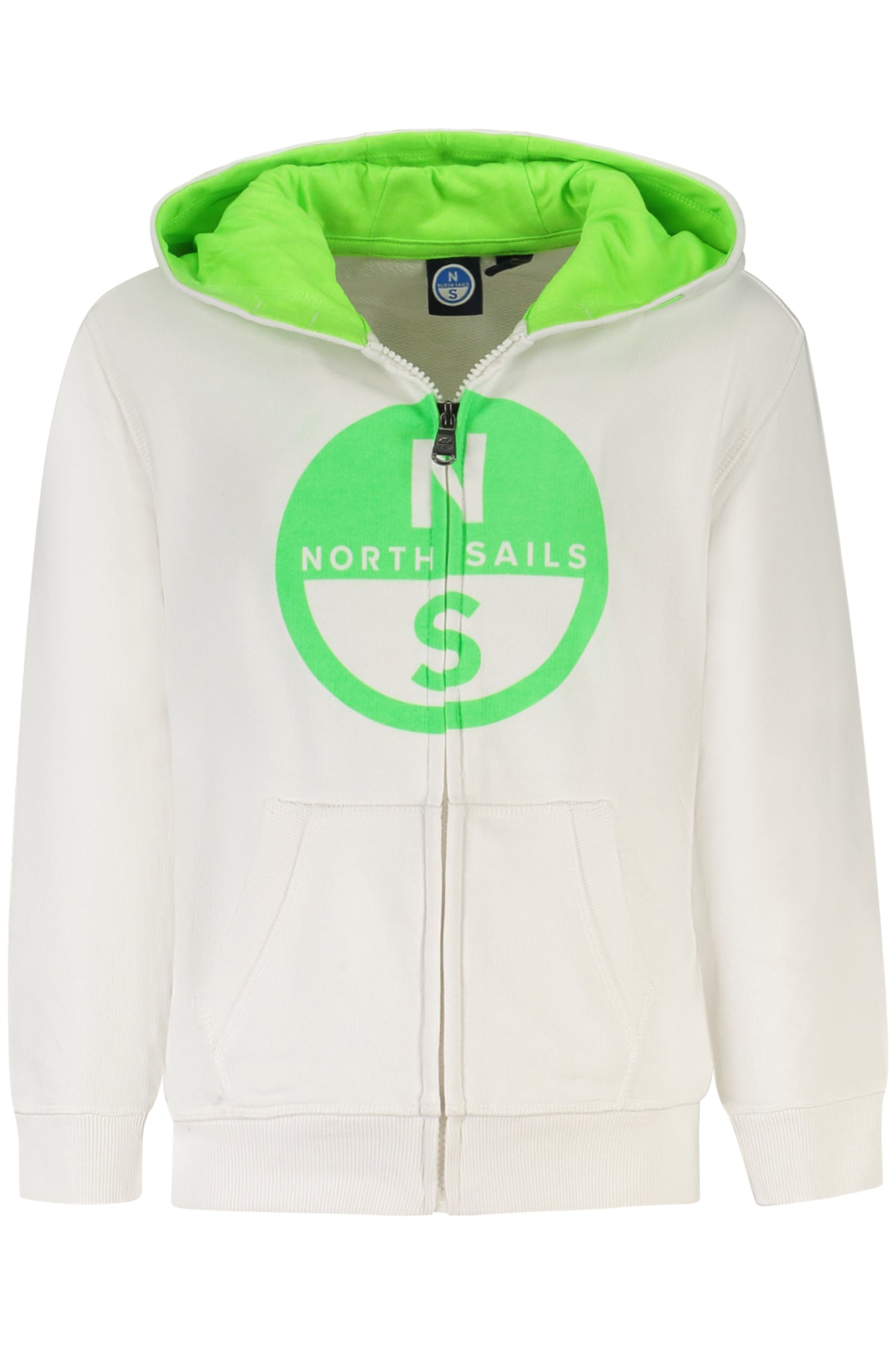 NORTH SAILS CHILDREN'S WHITE ZIP-UP SWEATSHIRT 
