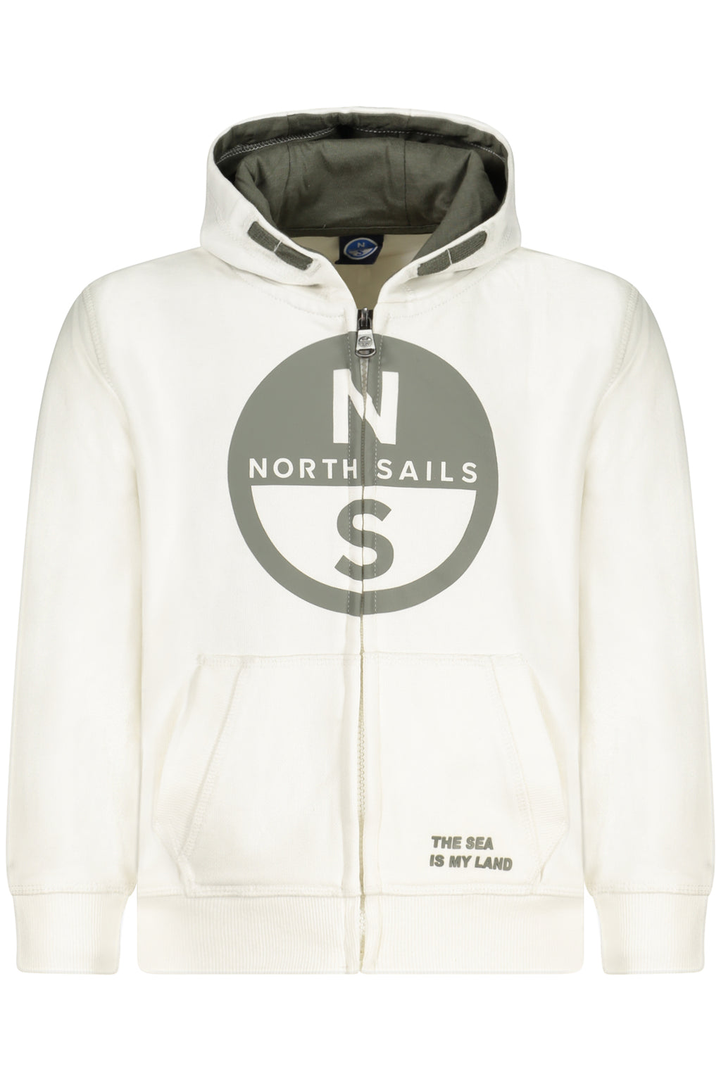 NORTH SAILS CHILDREN'S WHITE ZIP-UP SWEATSHIRT 