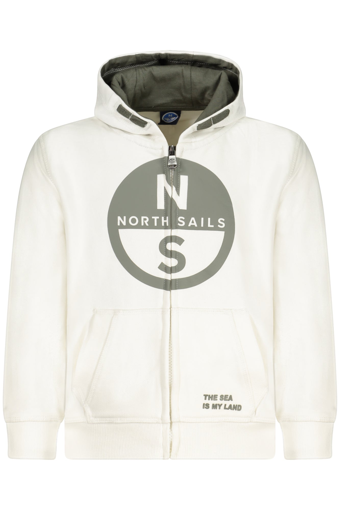 NORTH SAILS CHILDREN'S WHITE ZIP-UP SWEATSHIRT 