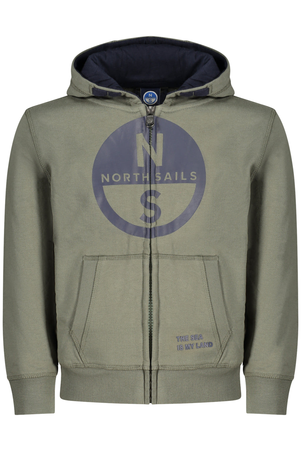 SUDADERA INFANTIL VERDE CON CREMALLERA NORTH SAILS 