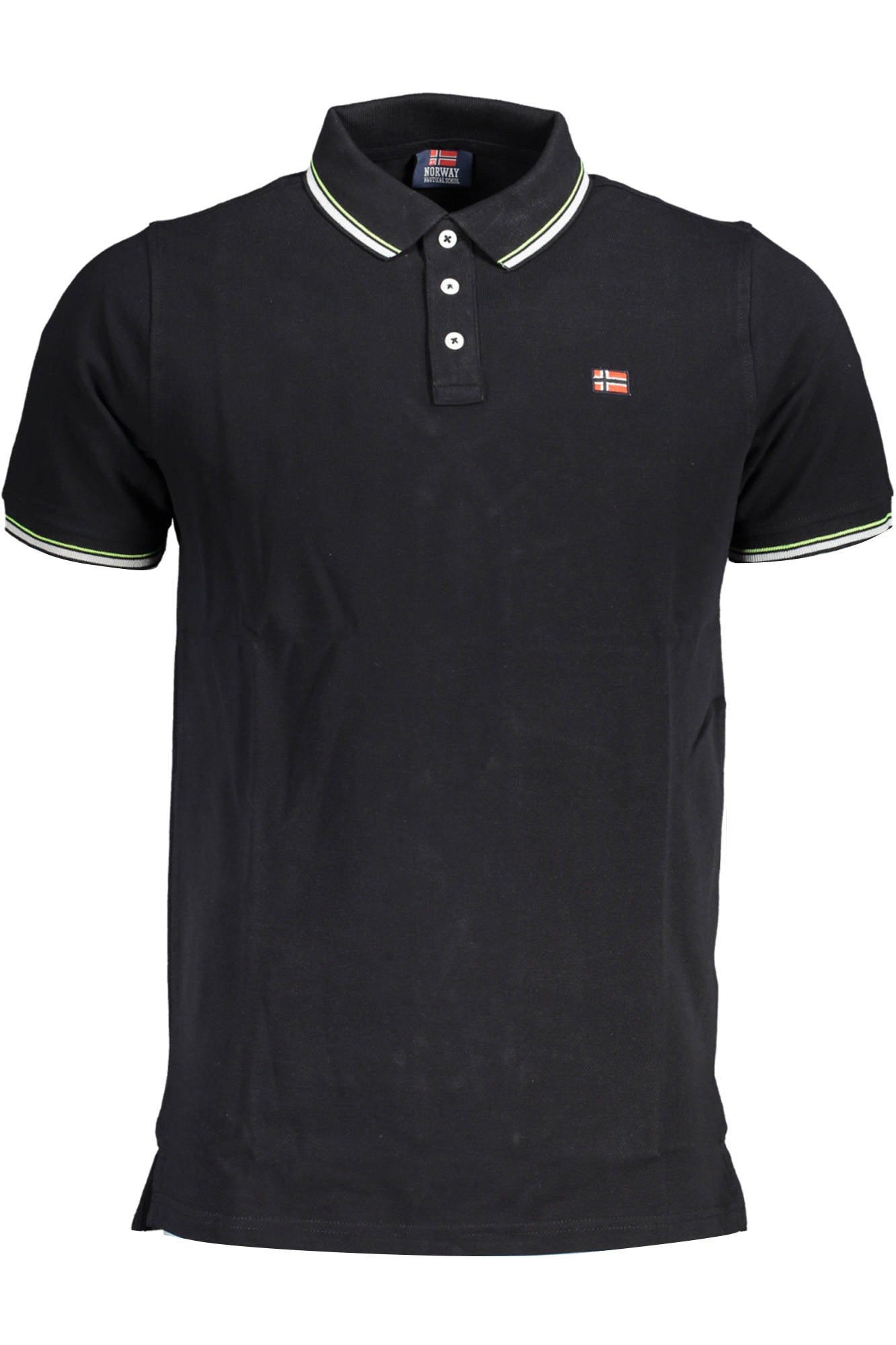 POLO DE MANGA CORTA PARA HOMBRE, NEGRO, NORUEGA 1963 