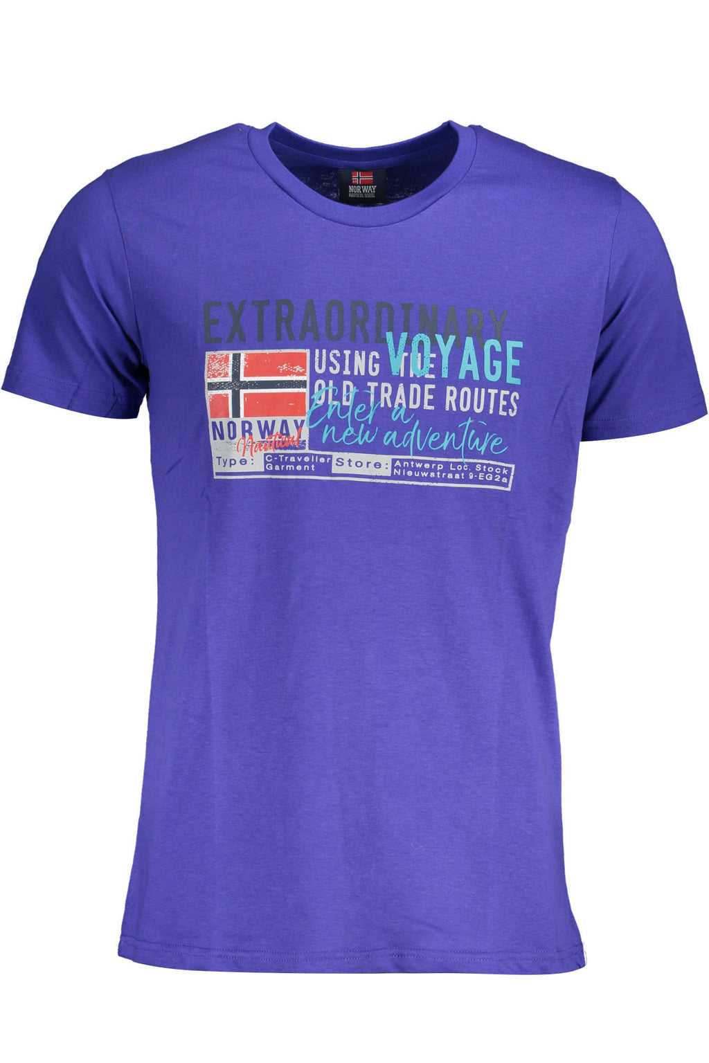 NORUEGA 1963 CAMISETA DE MANGA CORTA PARA HOMBRE AZUL 