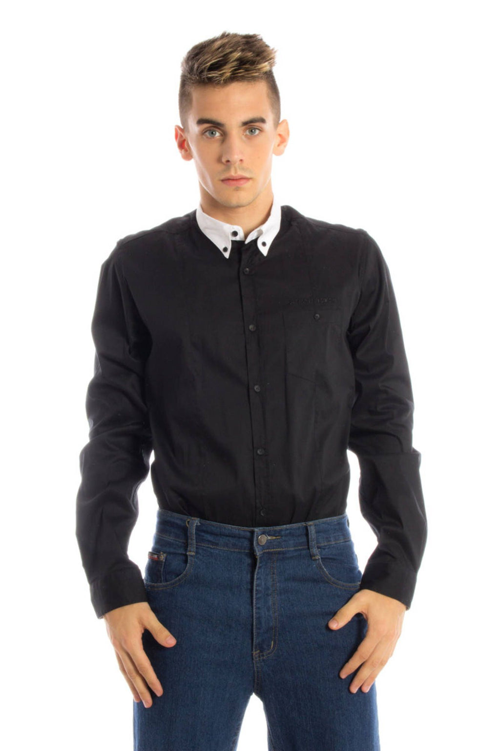 PAPETE CAMICIA MANICHE LUNGHE UOMO NERO