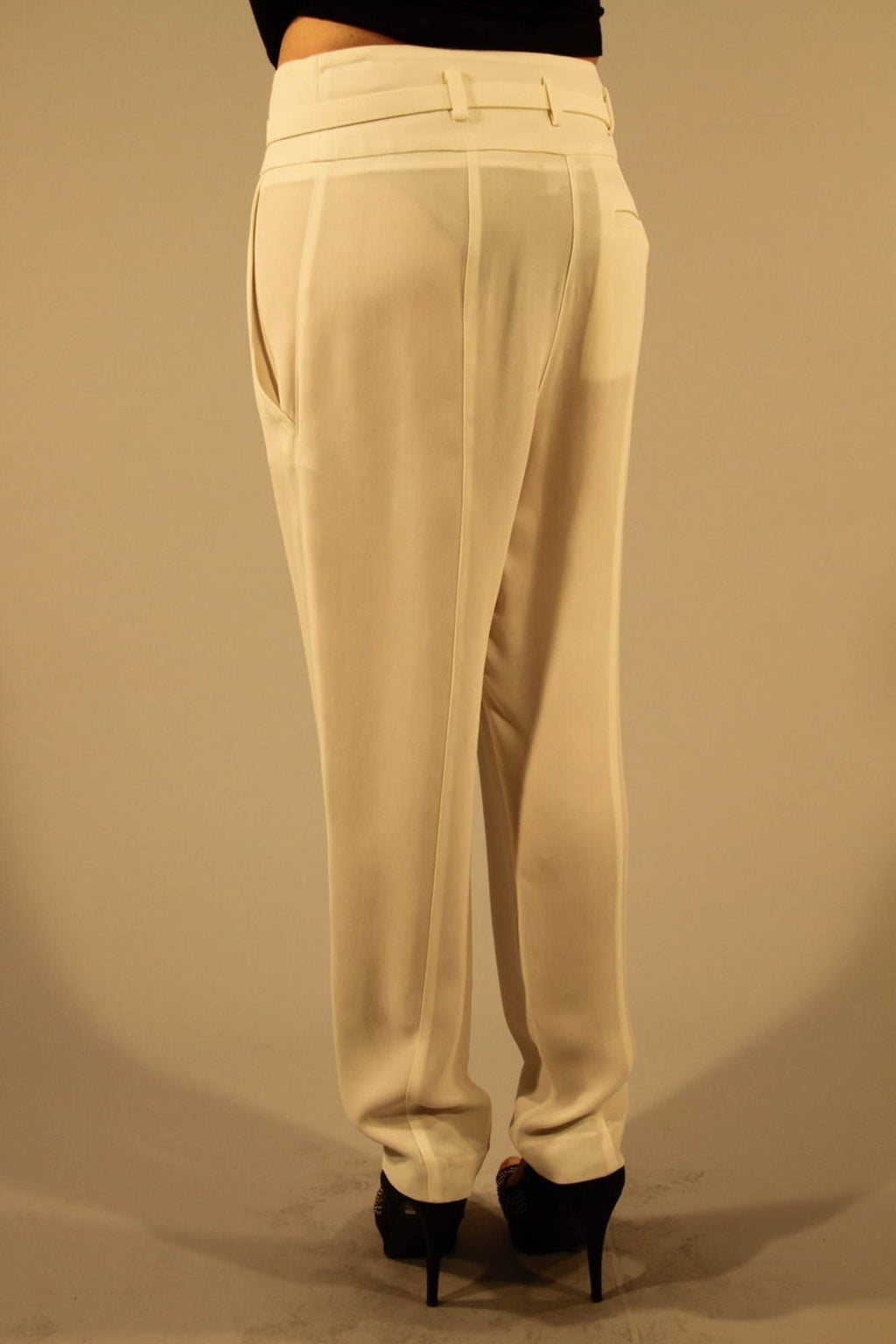 PATRIZIA PEPE WOMEN'S WHITE TROUSERS 