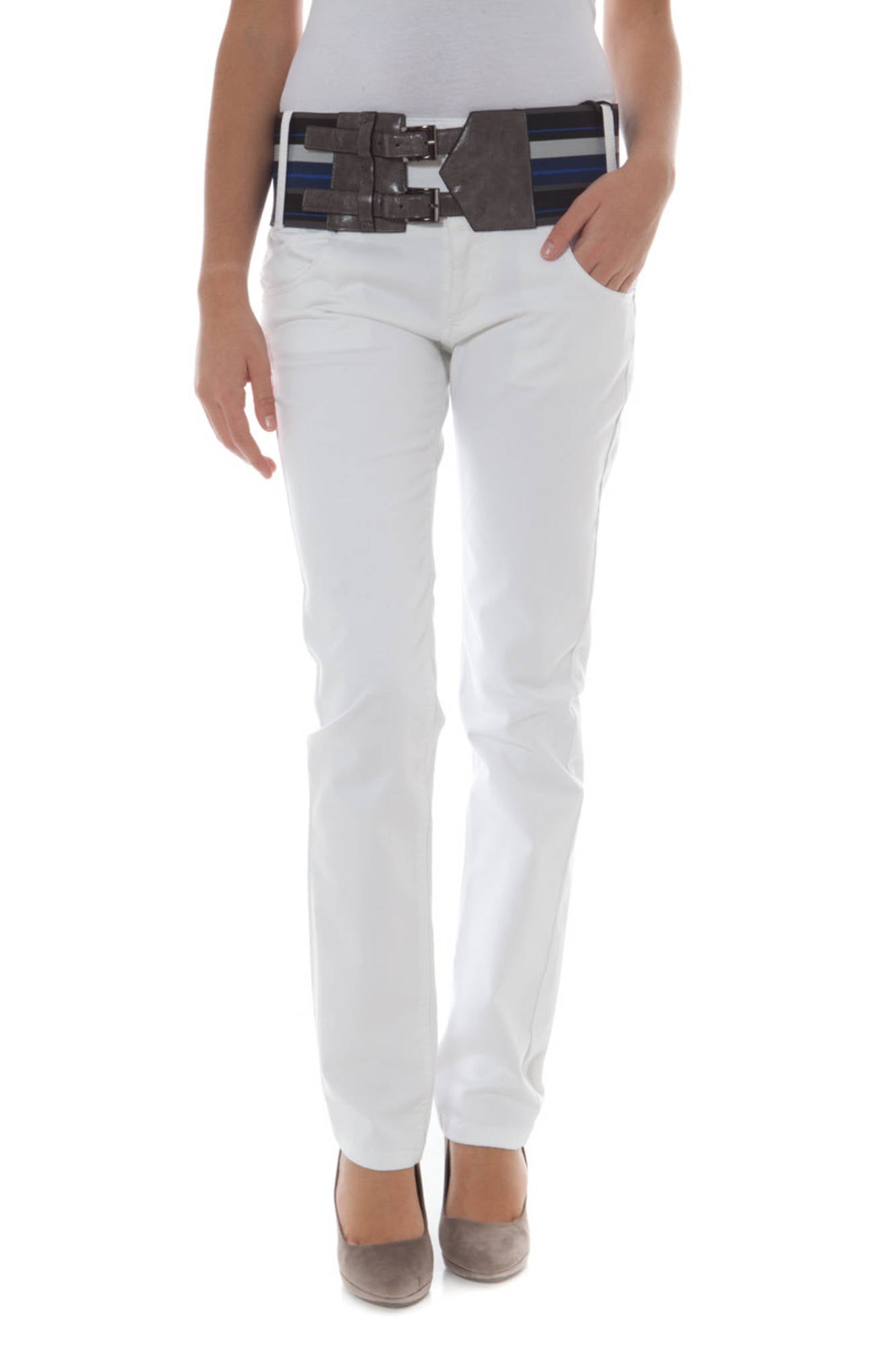 PHARD WOMEN'S WHITE TROUSERS 