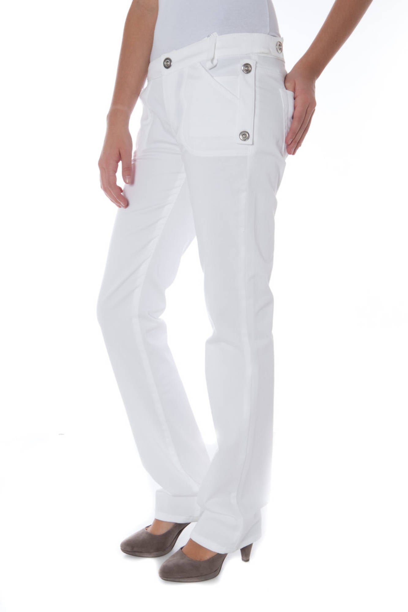 PHARD WOMEN'S WHITE TROUSERS 