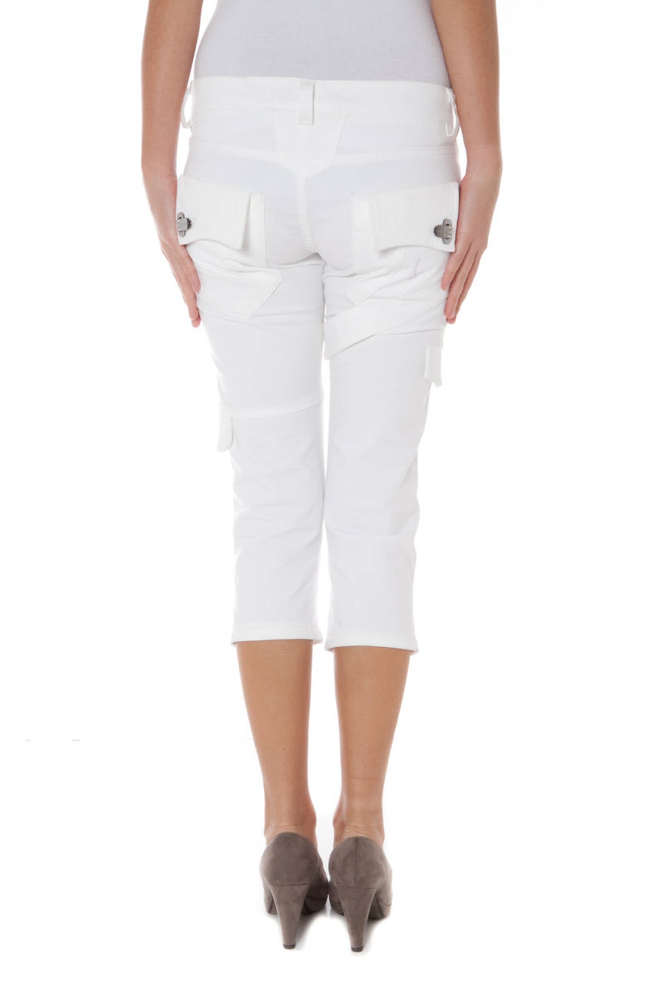 PHARD WOMEN'S WHITE PINOCCHIETTO TROUSERS 