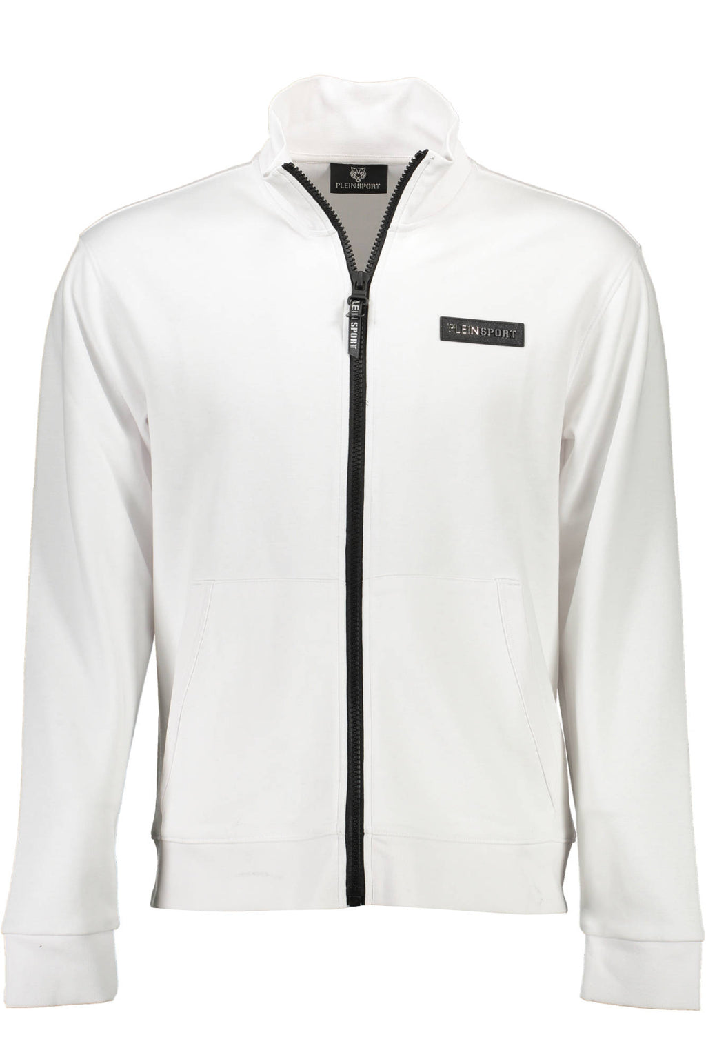PLEIN SPORT MEN'S WHITE ZIP-UP SWEATSHIRT 