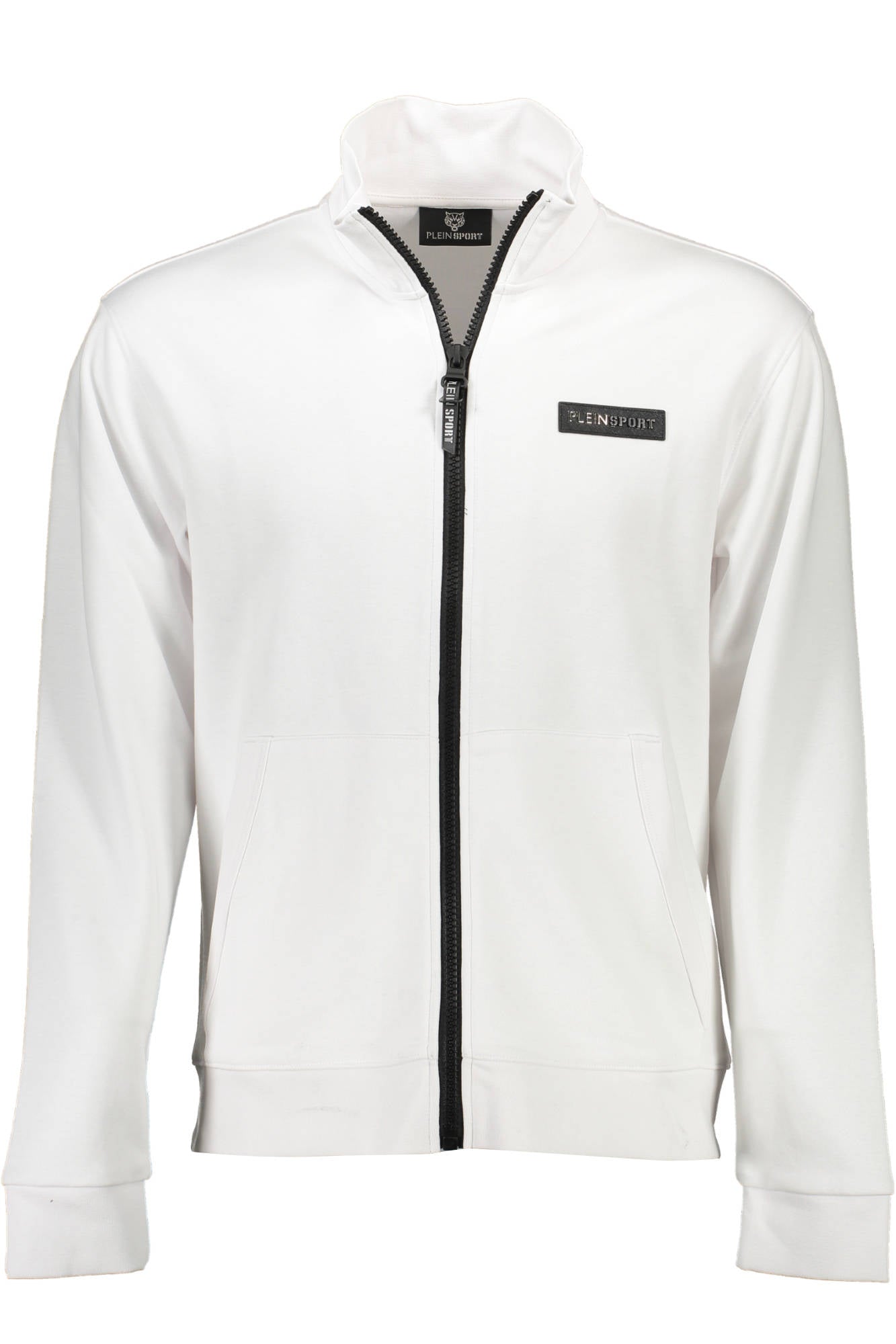 PLEIN SPORT MEN'S WHITE ZIP-UP SWEATSHIRT 