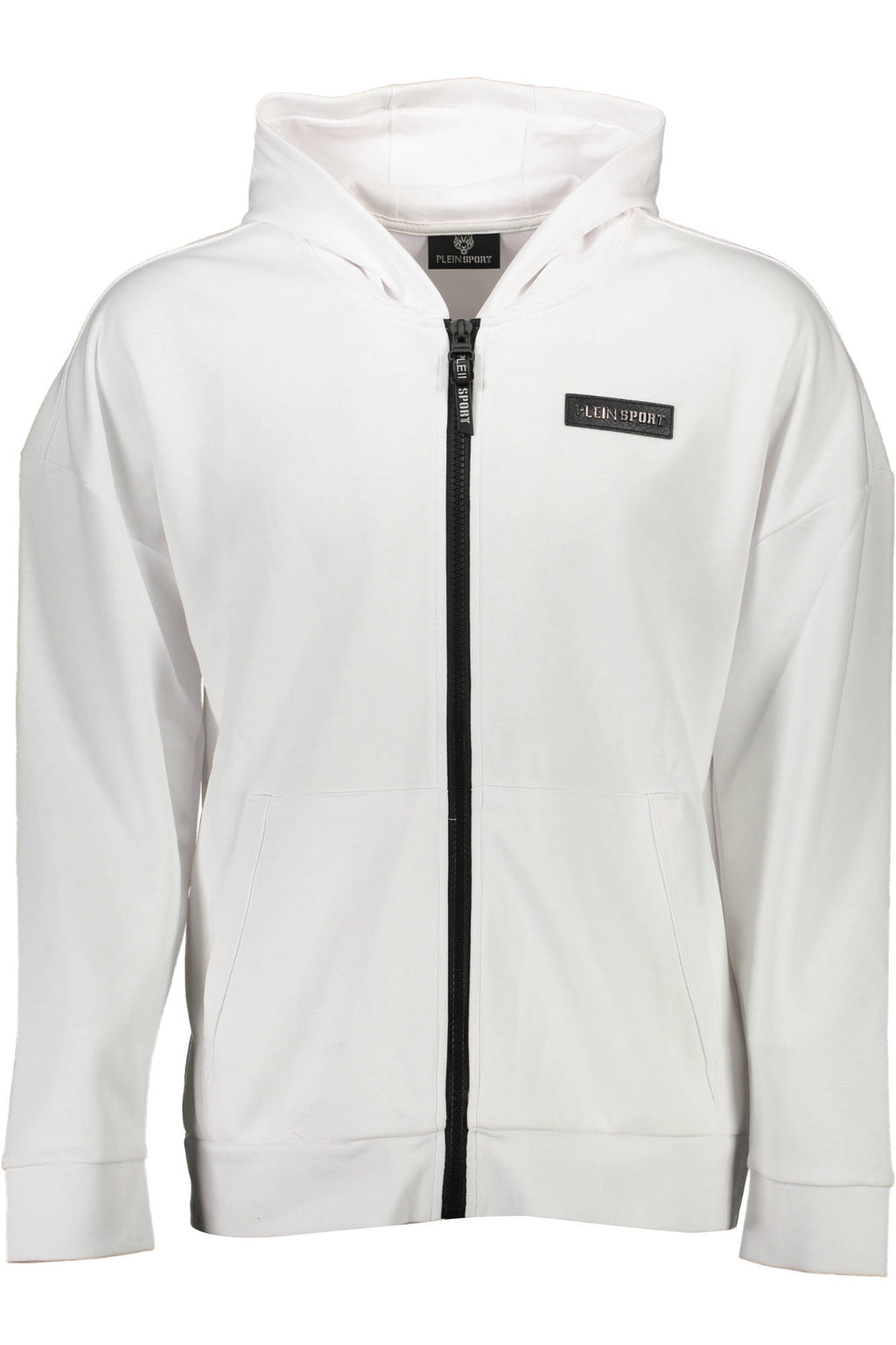 PLEIN SPORT MEN'S WHITE ZIP-UP SWEATSHIRT 
