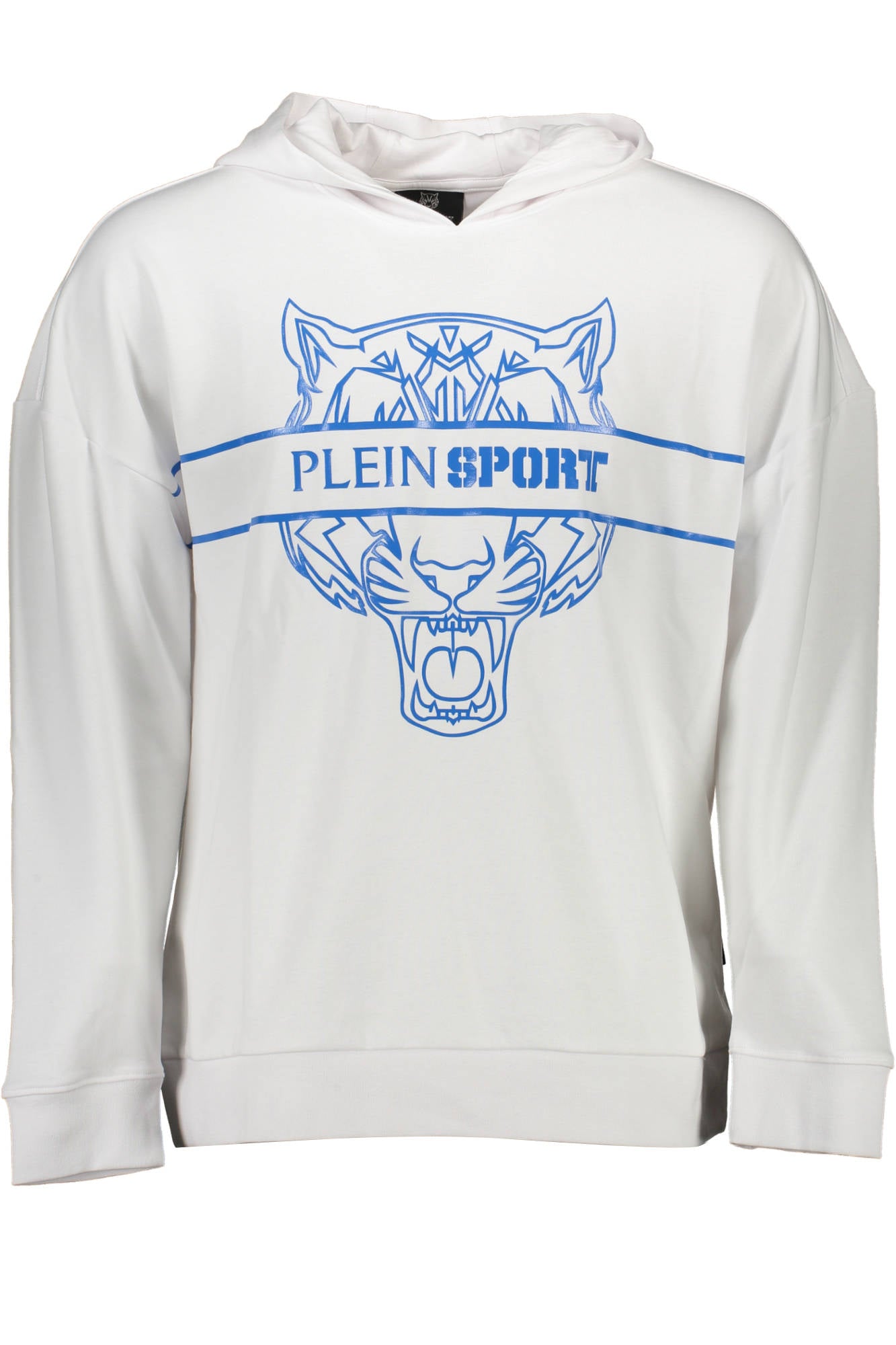 PLEIN SPORT MEN'S WHITE ZIP-UP SWEATSHIRT 