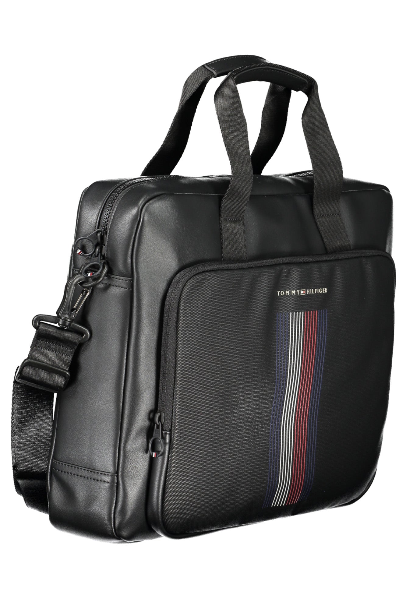 TOMMY HILFIGER MEN'S BLACK BRIEFCASE 