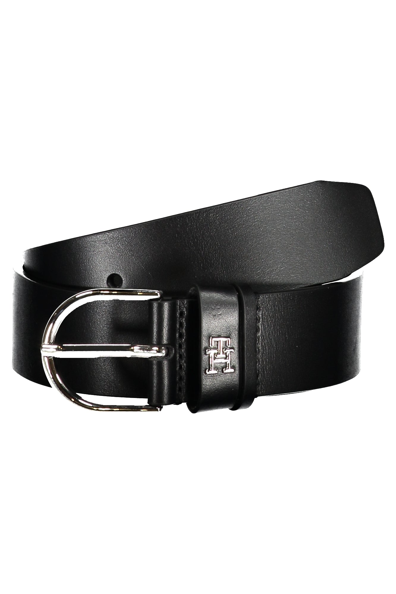 TOMMY HILFIGER WOMEN'S BLACK LEATHER BELT 