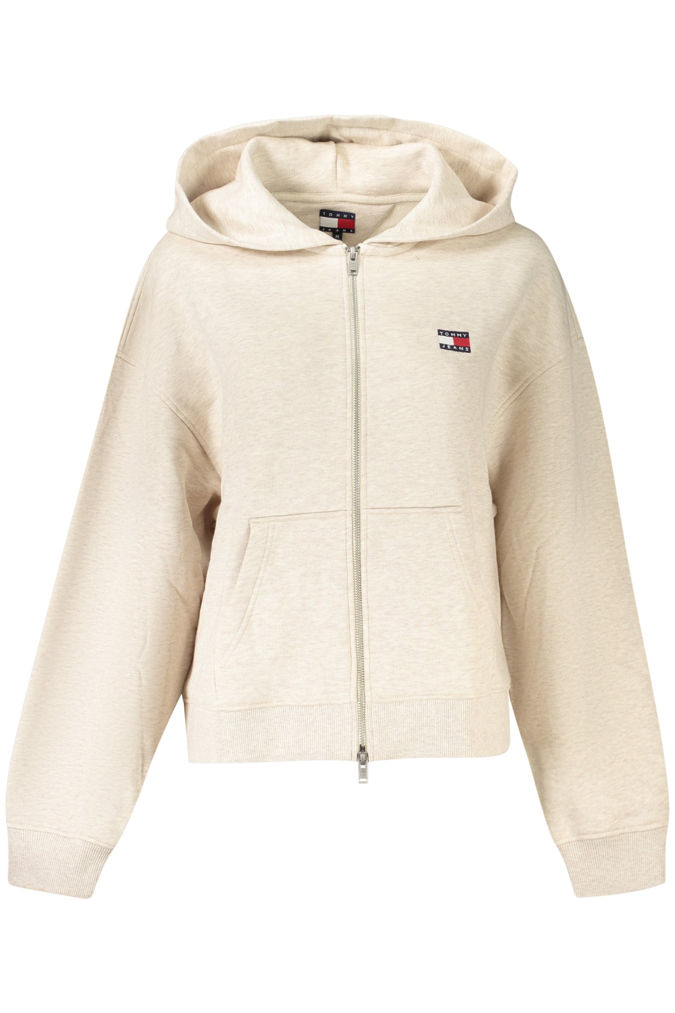 SUDADERA TOMMY HILFIGER BEIGE CON CREMALLERA PARA MUJER 