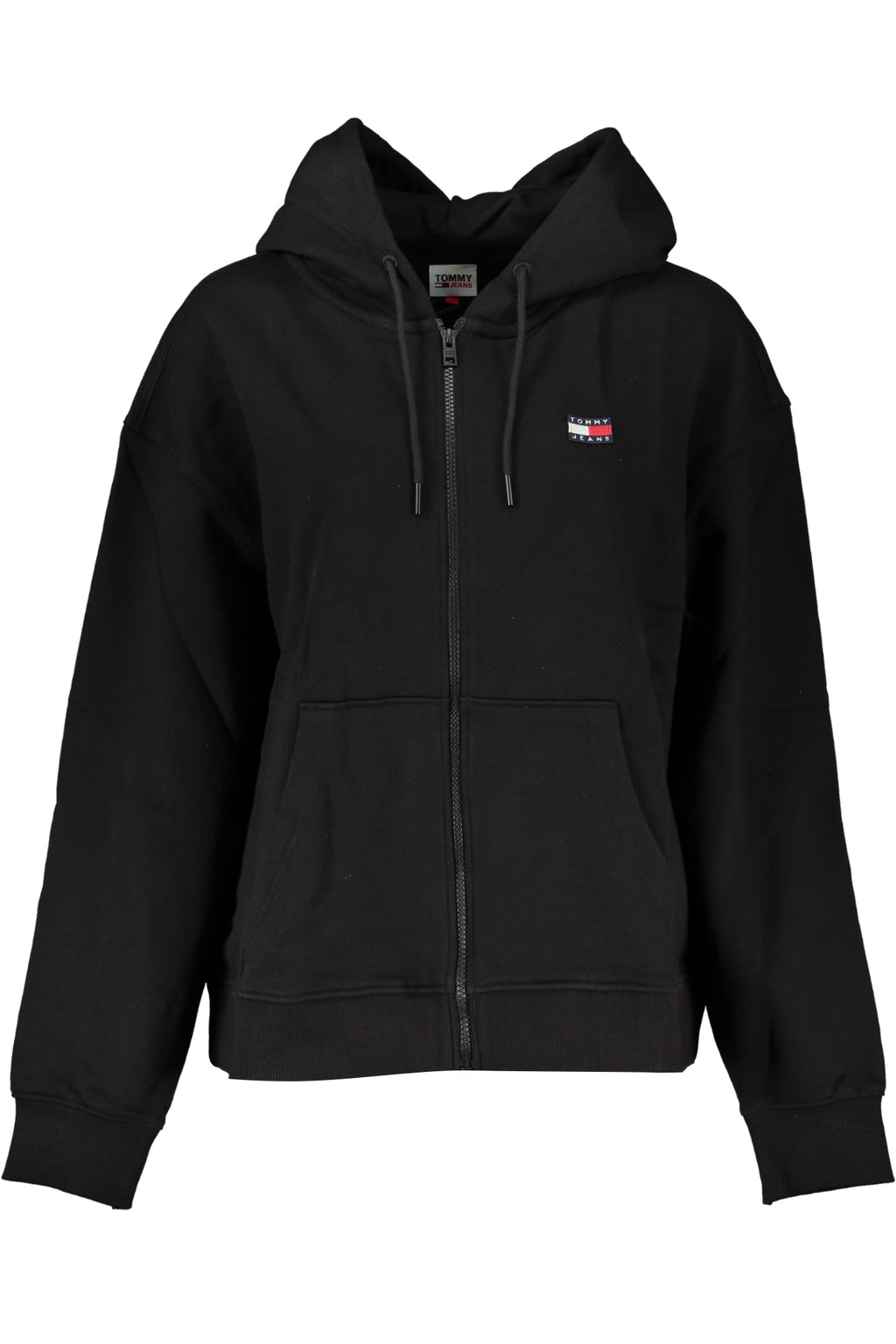 TOMMY HILFIGER WOMEN'S BLACK ZIP-UP SWEATSHIRT 