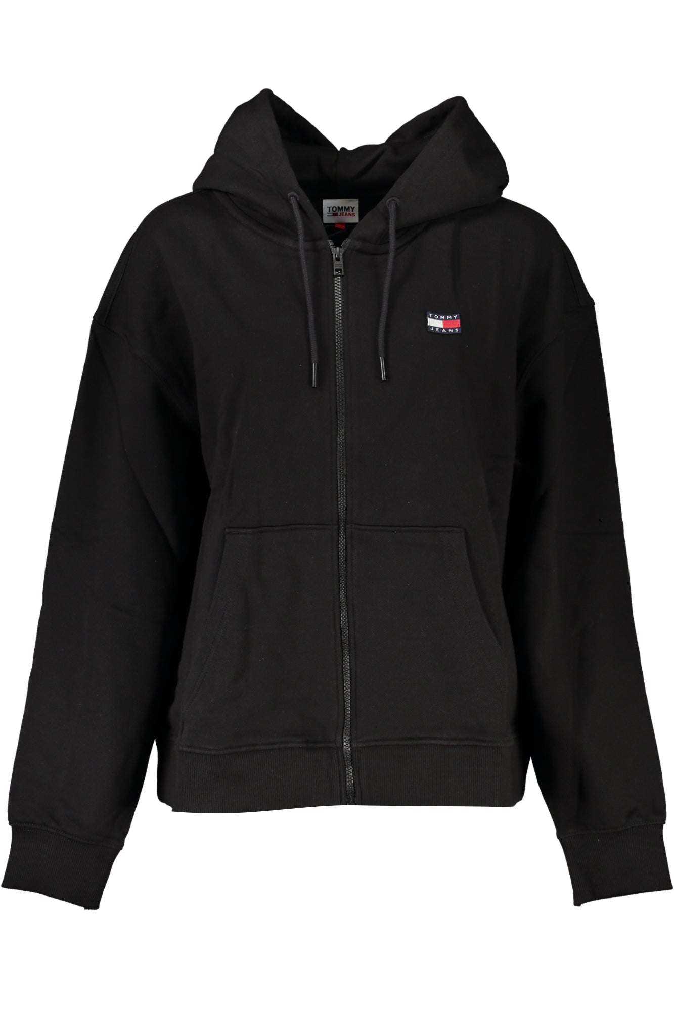 TOMMY HILFIGER WOMEN'S BLACK ZIP-UP SWEATSHIRT 