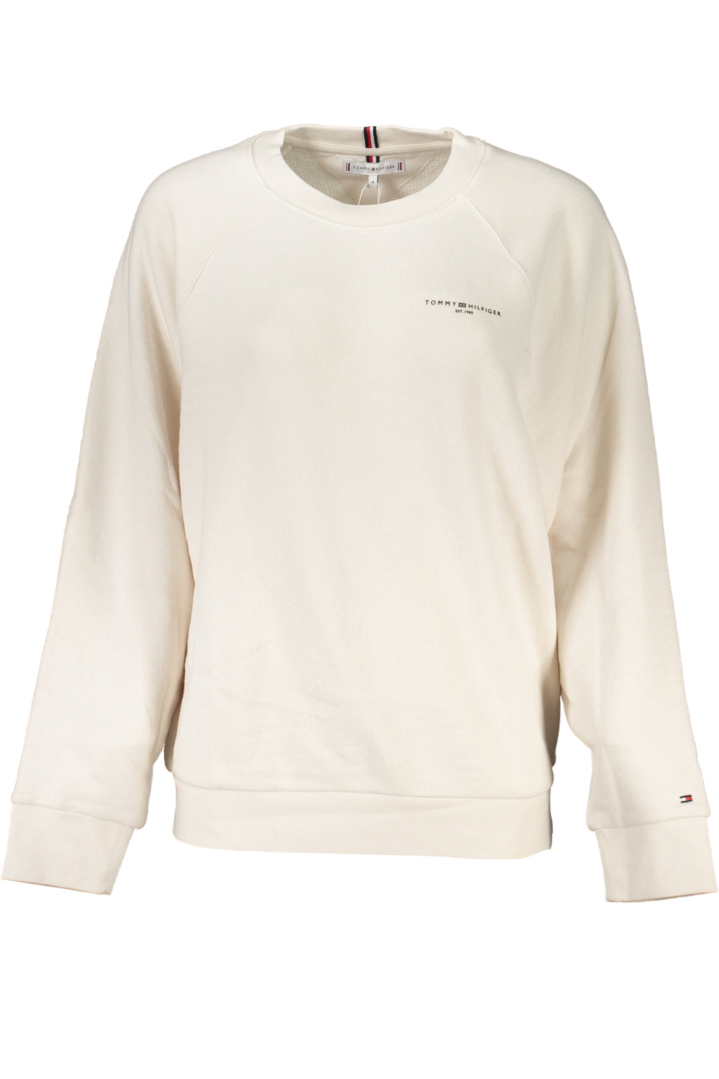 TOMMY HILFIGER WOMEN'S BEIGE ZIP-UP SWEATSHIRT 
