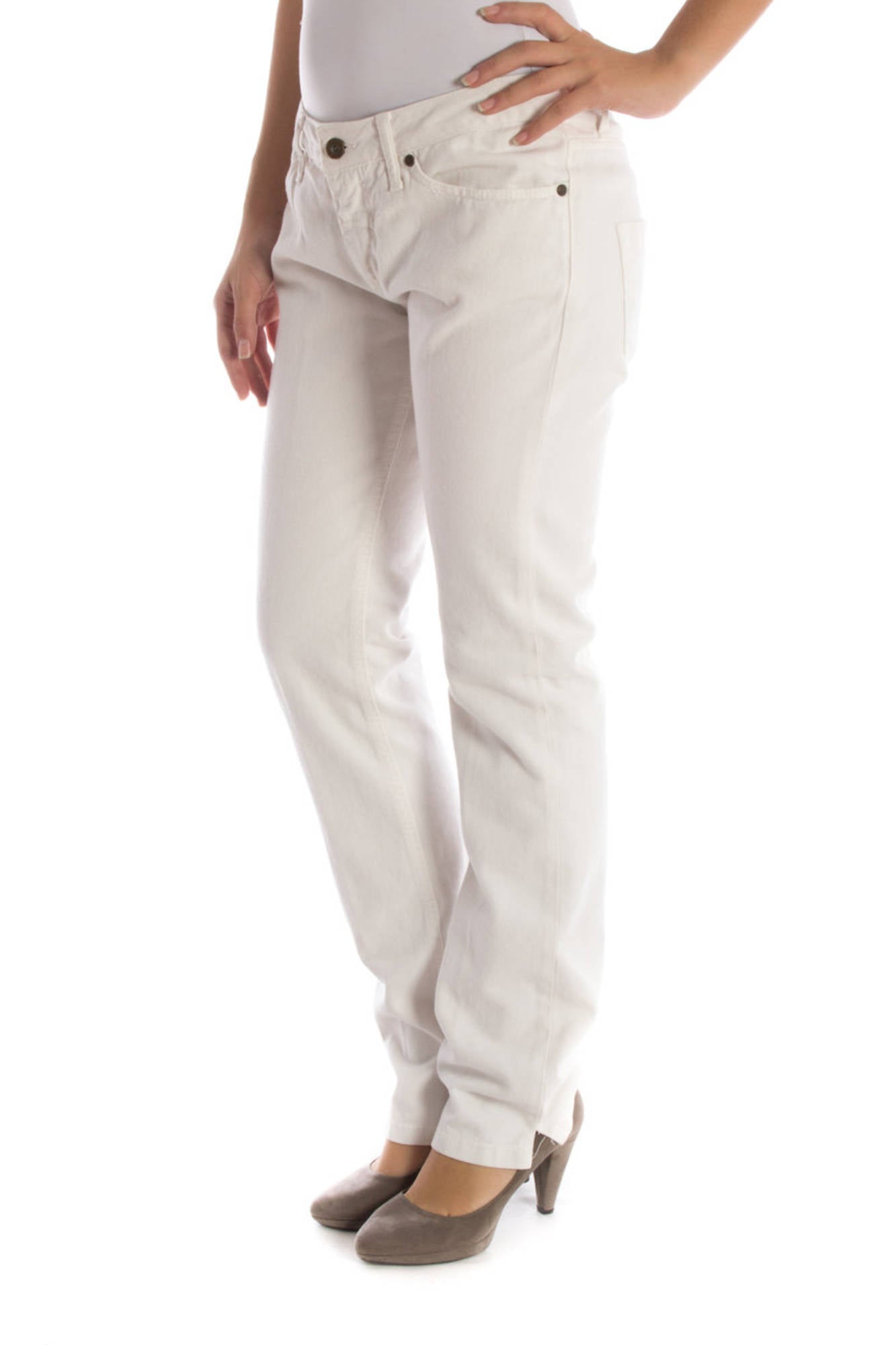 UP STAR WOMEN'S WHITE TROUSERS 